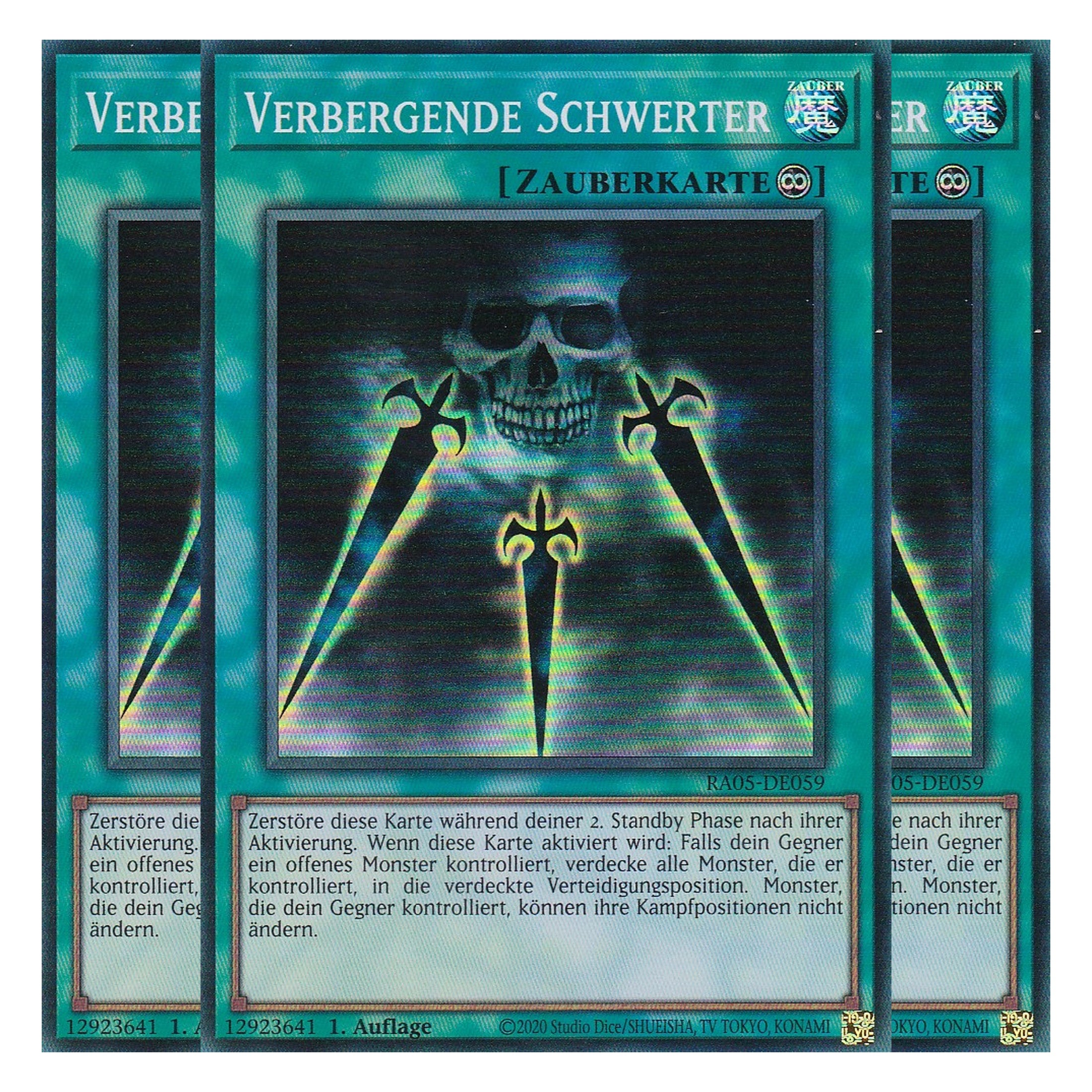 Verbergende Schwerter - RA05-DE059 - Super Rare - Deutsch - Rarity Collection 5 - Yugioh - Playset (3 Kopien)
