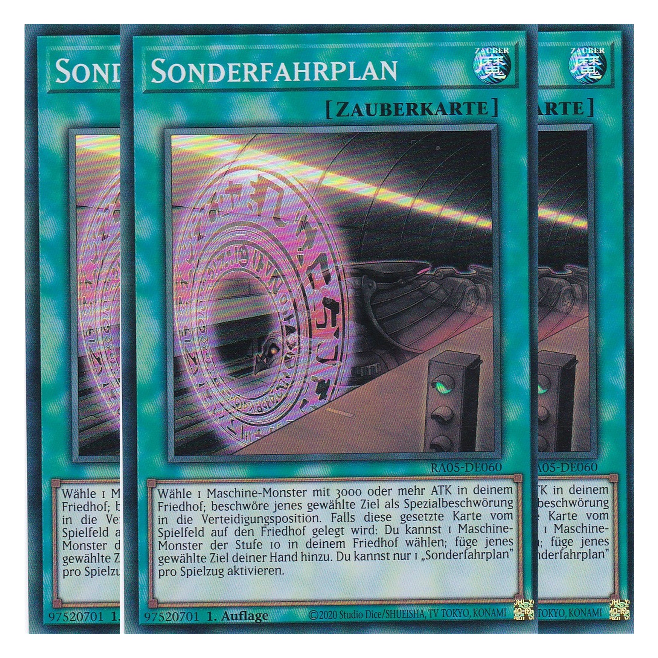 Sonderfahrplan - RA05-DE060 - Super Rare - Deutsch - Rarity Collection 5 - Yugioh - Playset (3 Kopien)