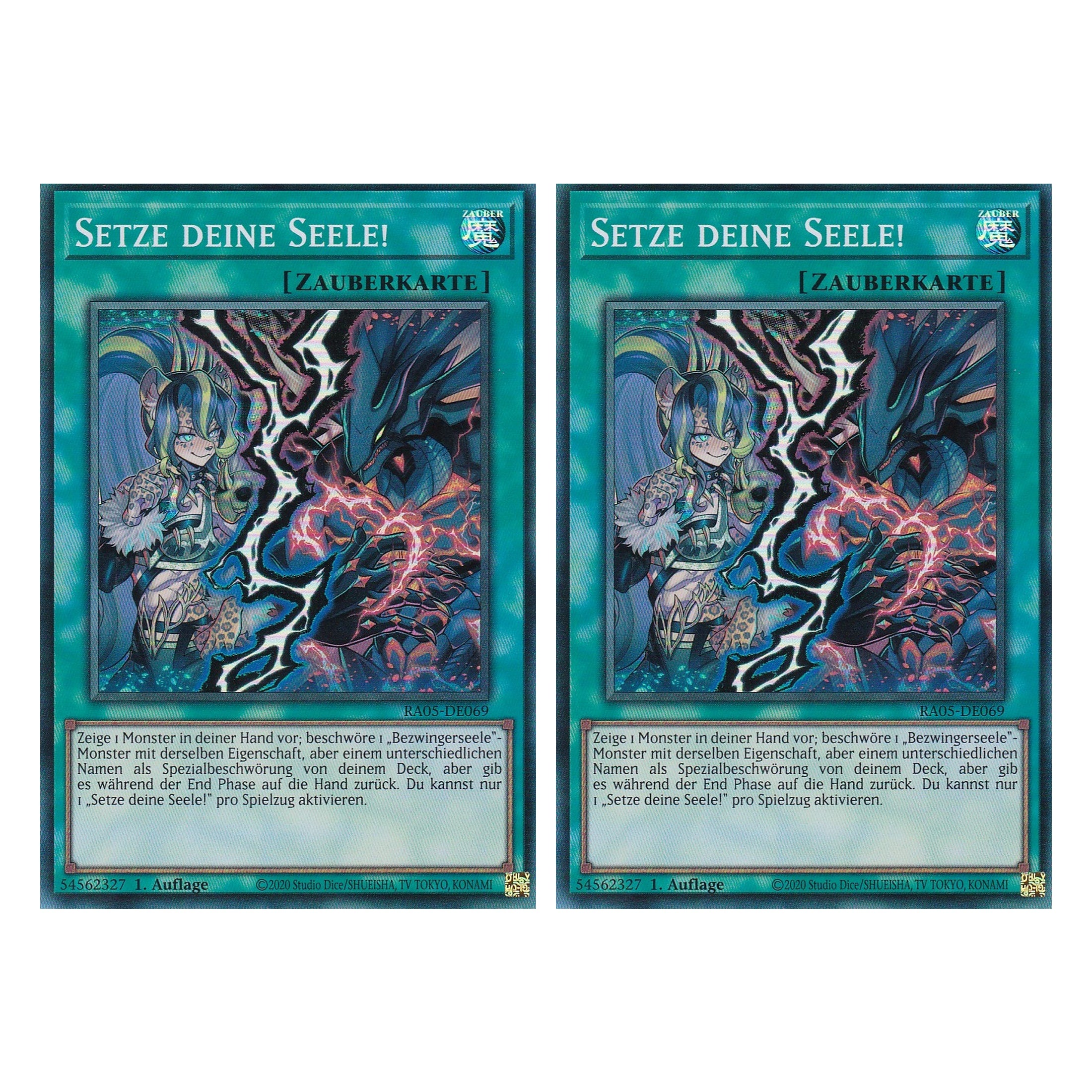 Setze deine Seele! - RA05-DE069 - Super Rare - Deutsch - Rarity Collection 5 - Yugioh - Duo Set (2 Stück)
