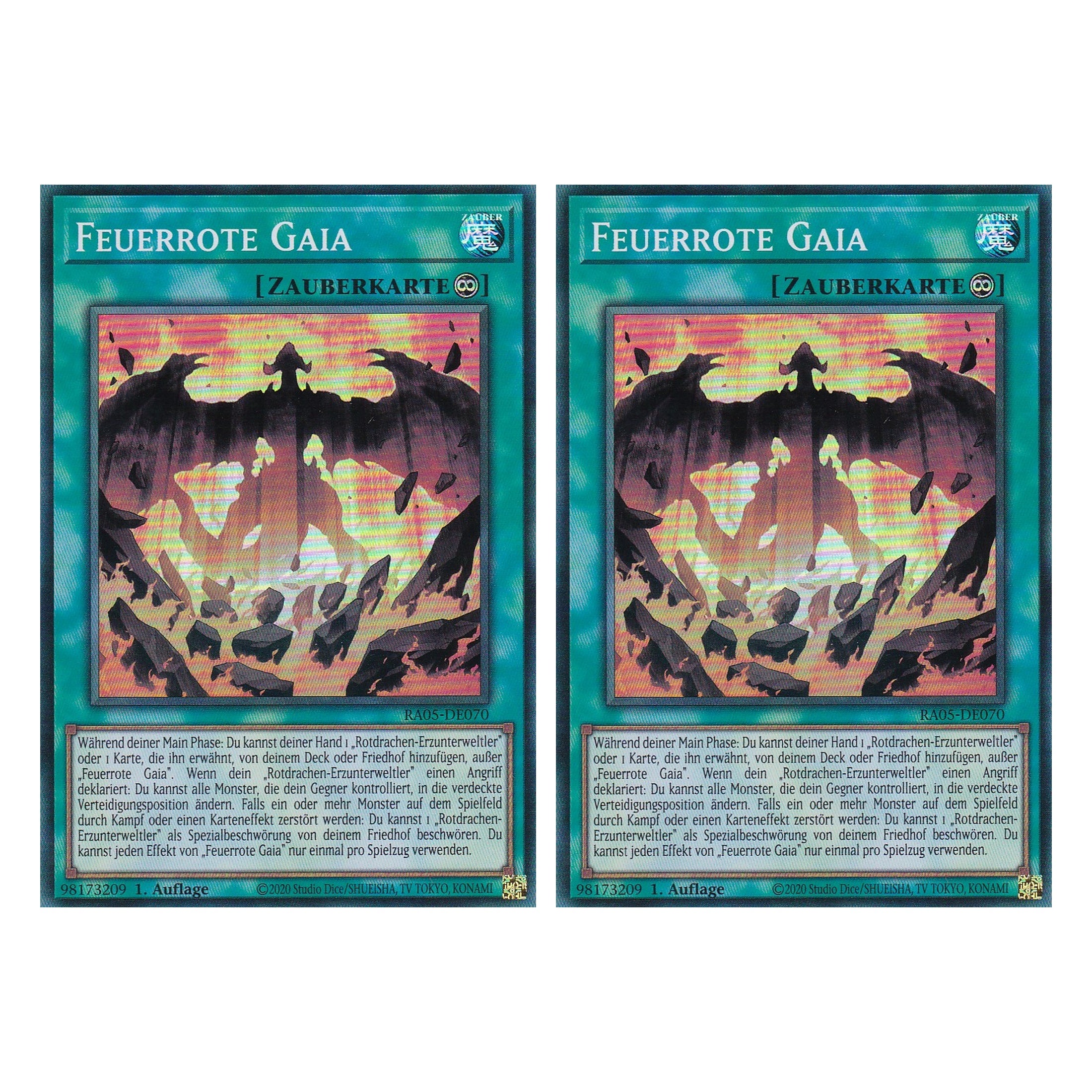 Feuerrote Gaia - RA05-DE070 - Super Rare - Deutsch - Rarity Collection 5 - Yugioh - Duo Set (2 Stück)