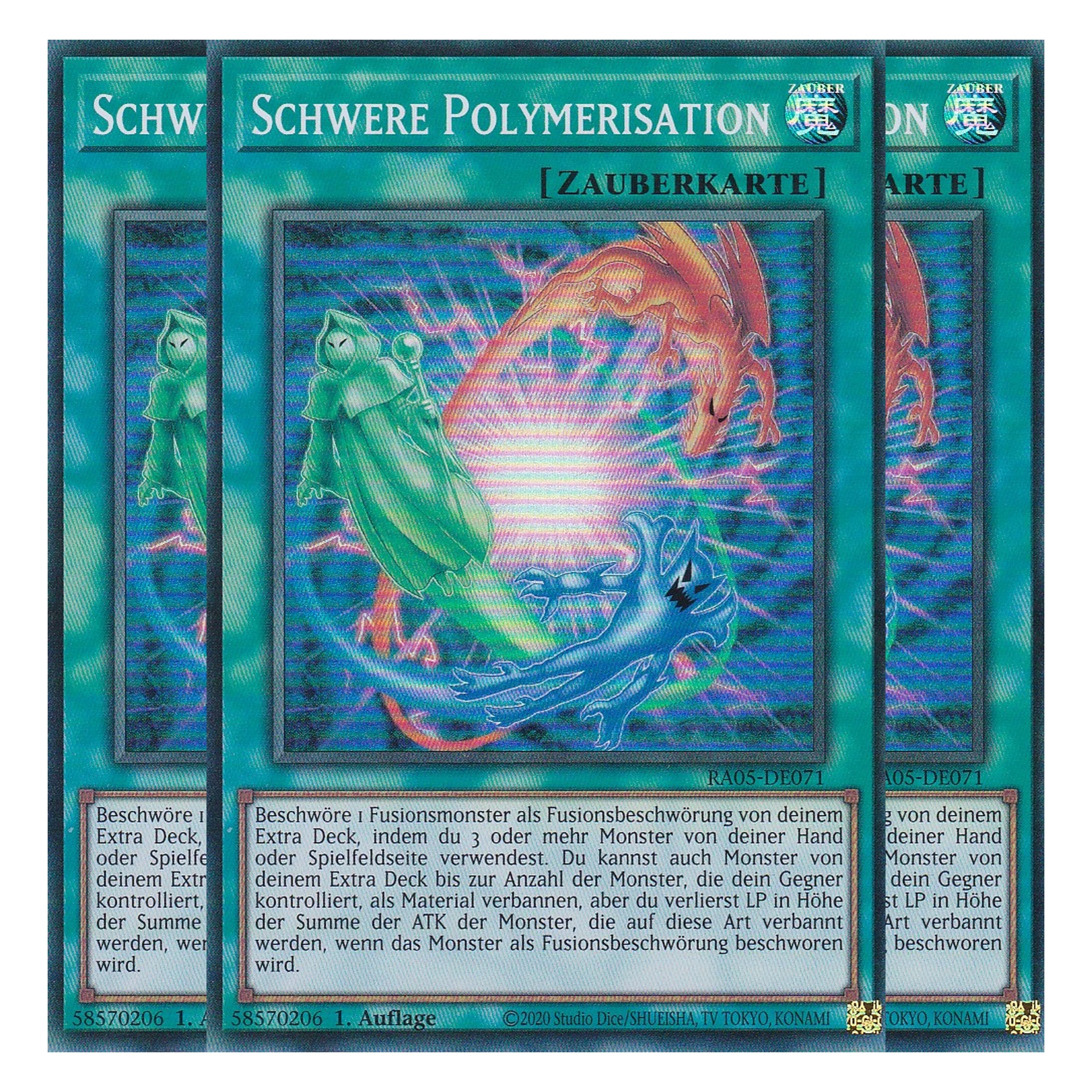 Schwere Polymerisation - RA05-DE071 - Super Rare - Deutsch - Rarity Collection 5 - Yugioh - Playset (3 Kopien)