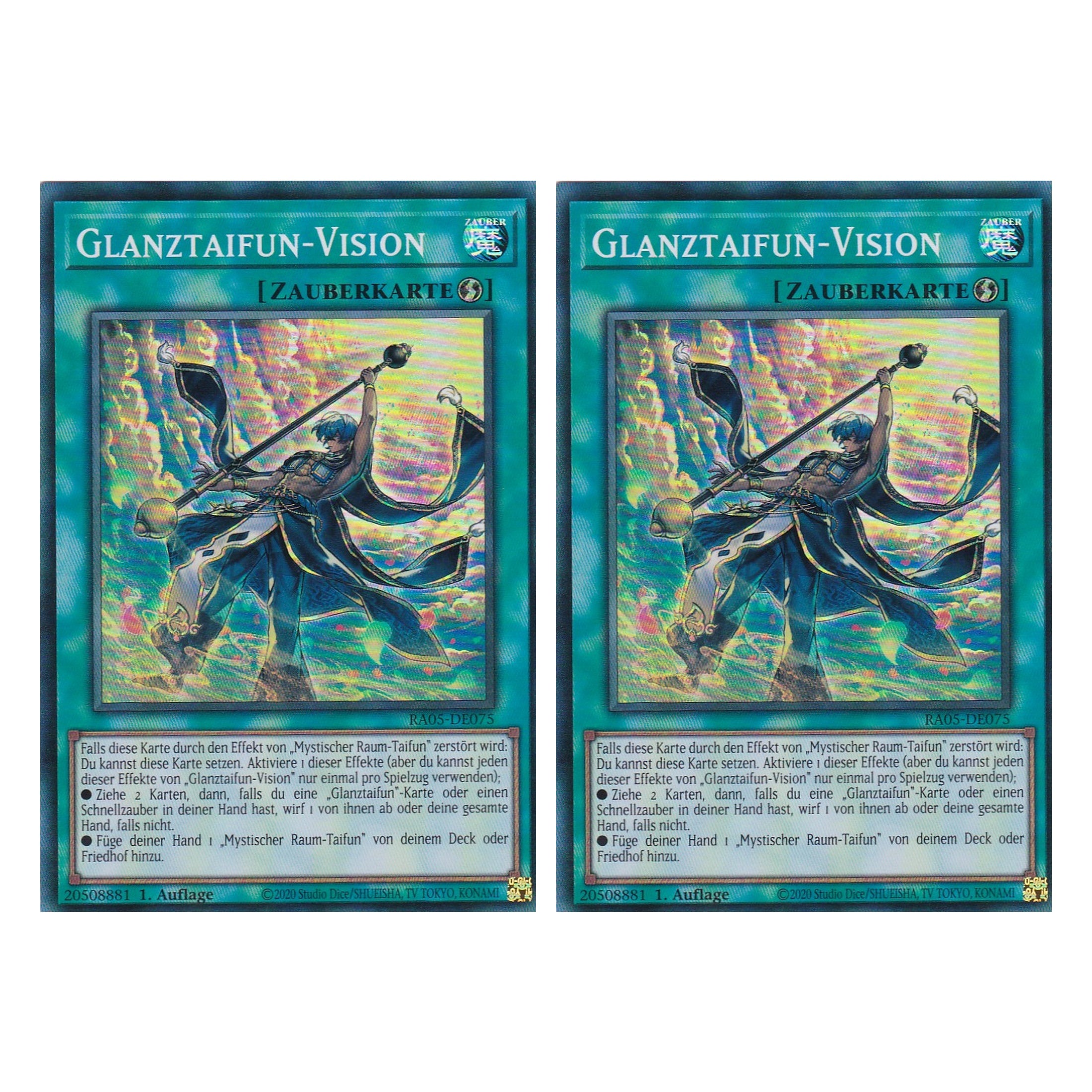 Glanztaifun-Vision - RA05-DE075 - Super Rare - Deutsch - Rarity Collection 5 - Yugioh - Duo Set (2 Stück)