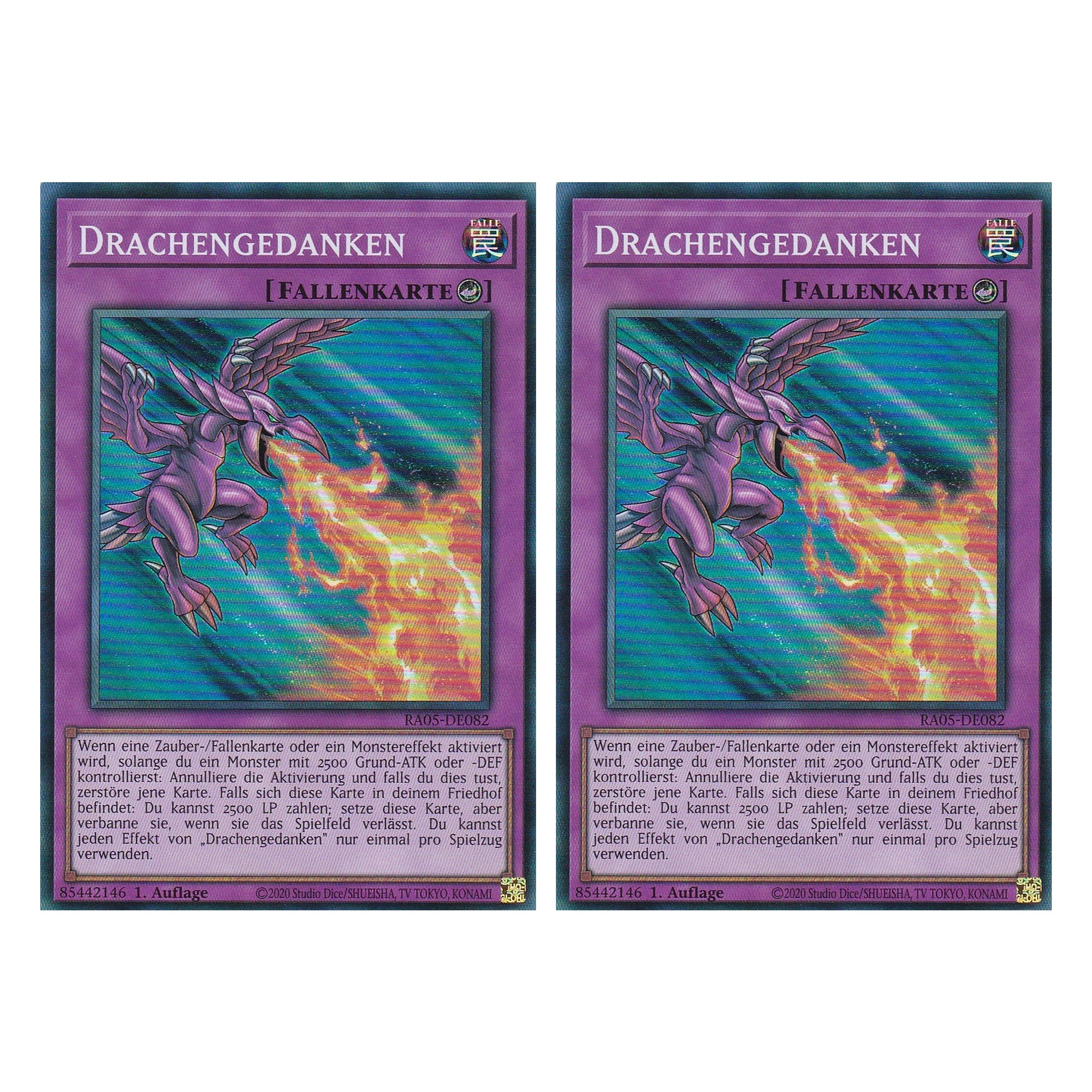 Drachengedanken - RA05-DE082 - Super Rare - Deutsch - Rarity Collection 5 - Yugioh - Duo Set (2 Stück)