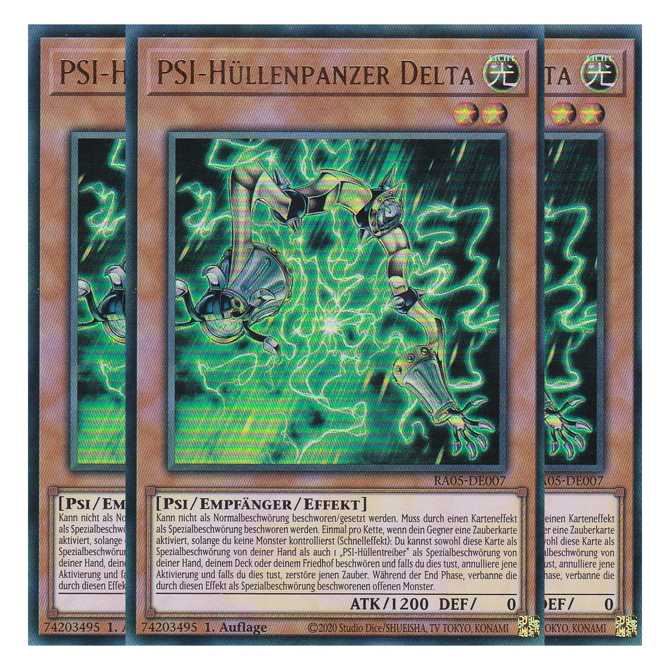 PSI-Hüllenpanzer Delta - RA05-DE007 - Ultra Rare - Deutsch - Rarity Collection 5 - Yugioh - Playset (3 Kopien)