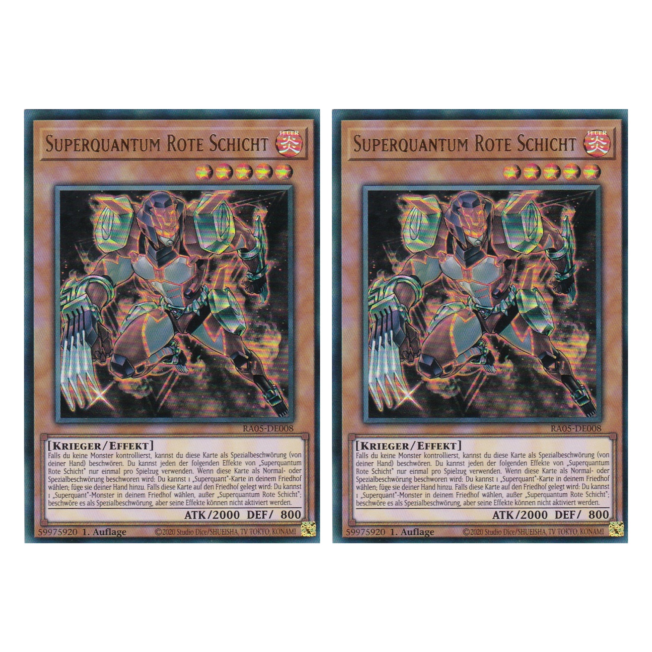 Superquantum Rote Schicht - RA05-DE008 - Ultra Rare - Deutsch - Rarity Collection 5 - Yugioh - Duo Set (2 Stück)