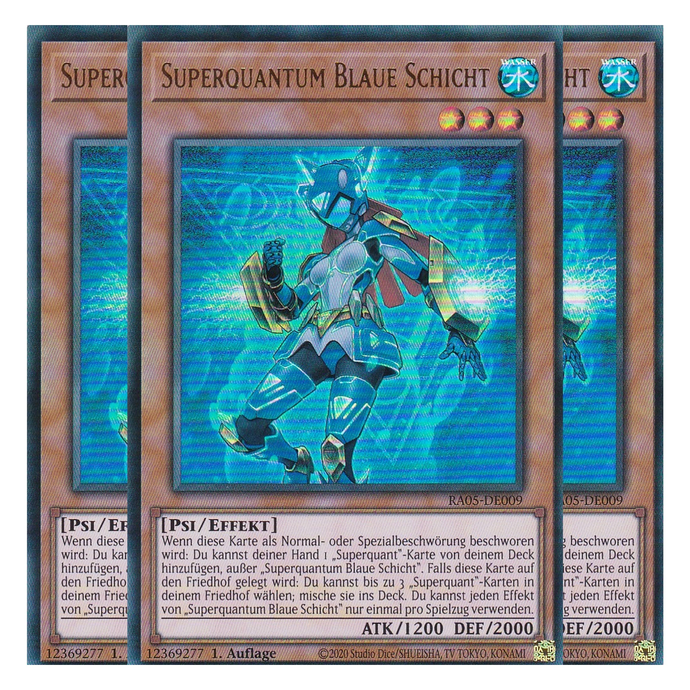 Superquantum Blaue Schicht - RA05-DE009 - Ultra Rare - Deutsch - Rarity Collection 5 - Yugioh - Playset (3 Kopien)