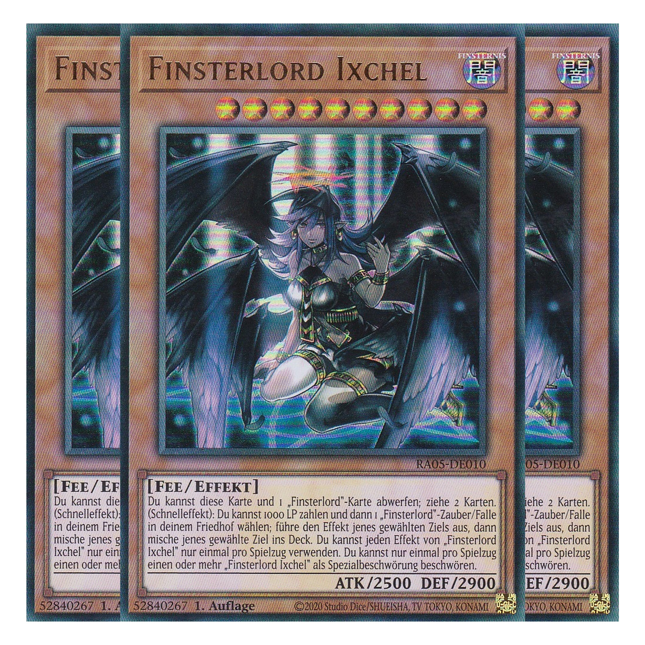Finsterlord Ixchel - RA05-DE010 - Ultra Rare - Deutsch - Rarity Collection 5 - Yugioh - Playset (3 Kopien)