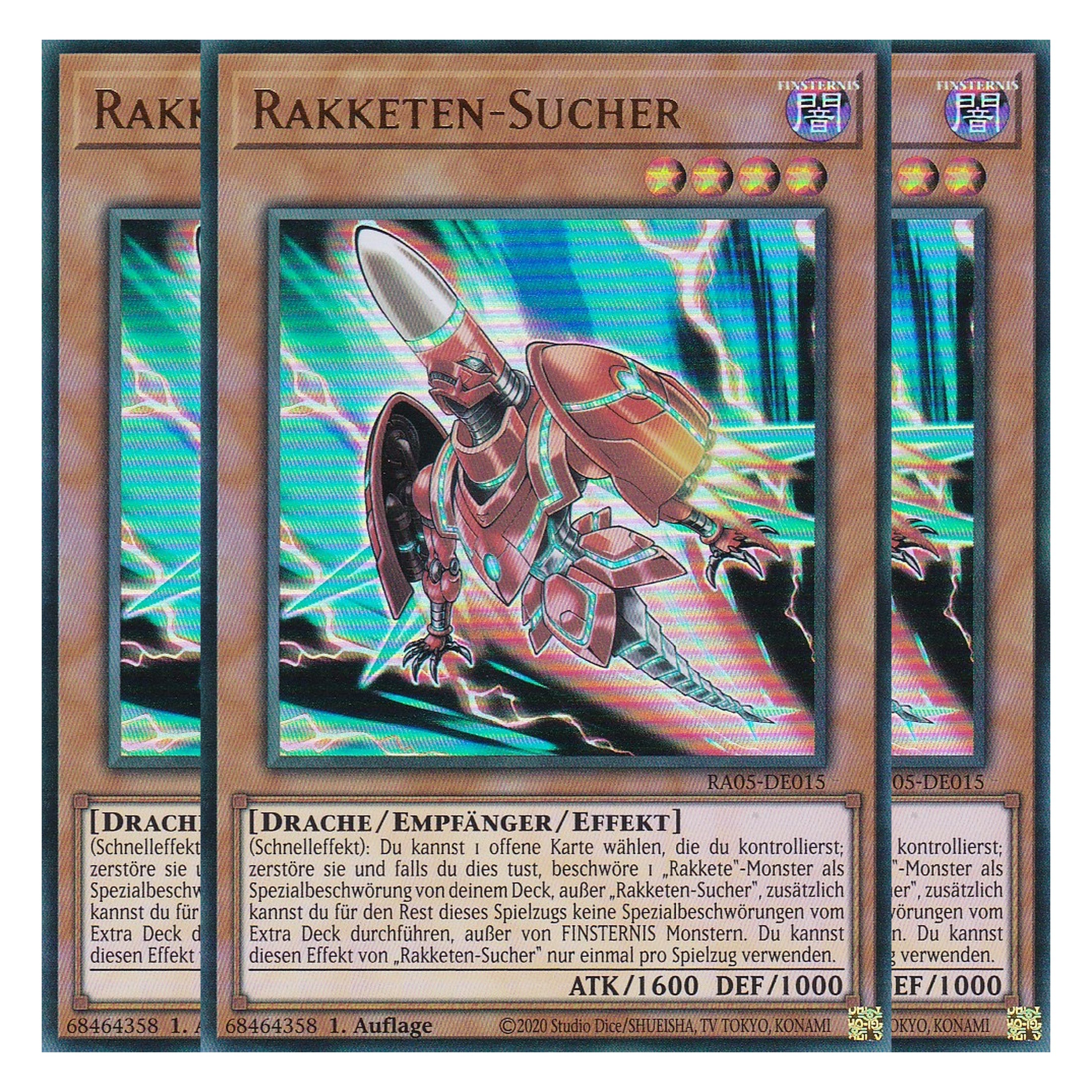 Rakketen-Sucher - RA05-DE015 - Ultra Rare - Deutsch - Rarity Collection 5 - Yugioh - Playset (3 Kopien)