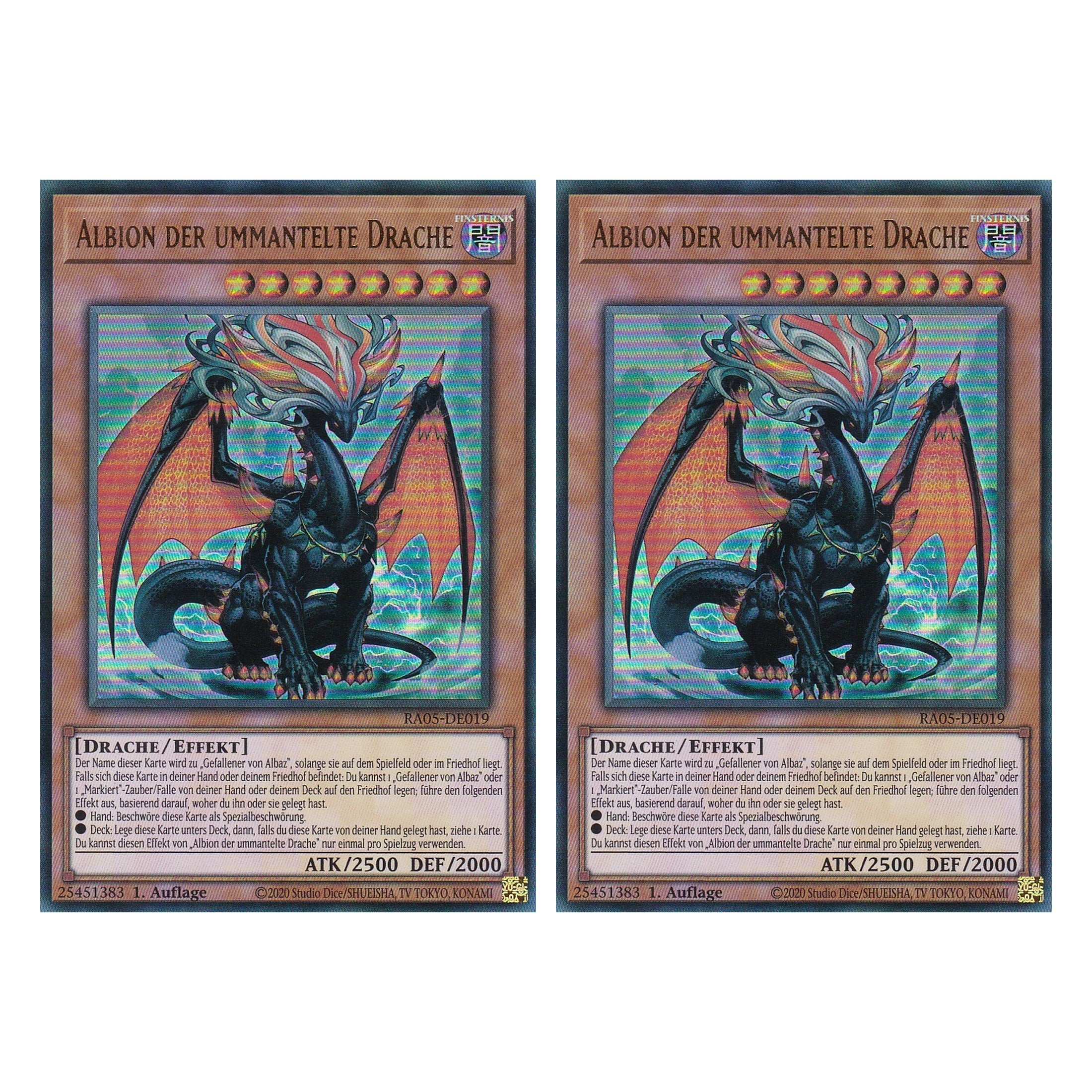 Albion der ummantelte Drache - RA05-DE019 - Ultra Rare - Deutsch - Rarity Collection 5 - Yugioh - Duo Set (2 Stück)