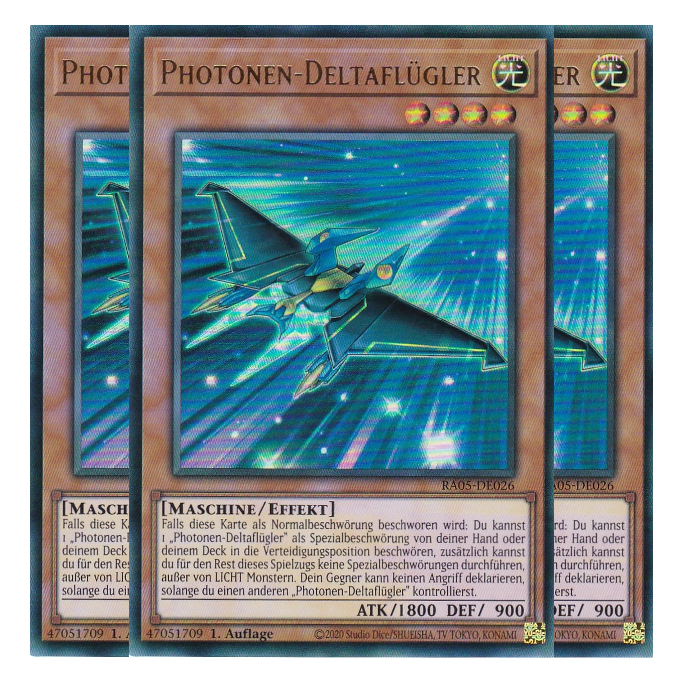 Photonen-Deltaflügler - RA05-DE026 - Ultra Rare - Deutsch - Rarity Collection 5 - Yugioh - Playset (3 Kopien)