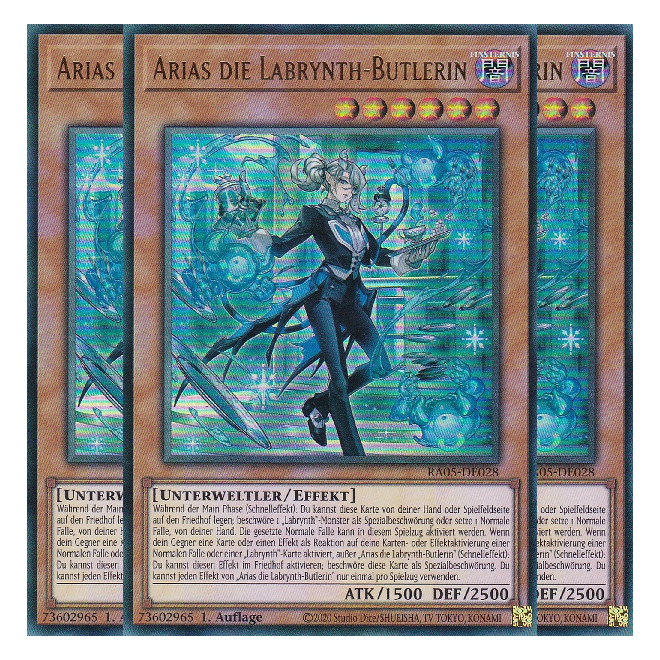 Arias die Labrynth-Butlerin - RA05-DE028 - Ultra Rare - Deutsch - Rarity Collection 5 - Yugioh - Playset (3 Kopien)