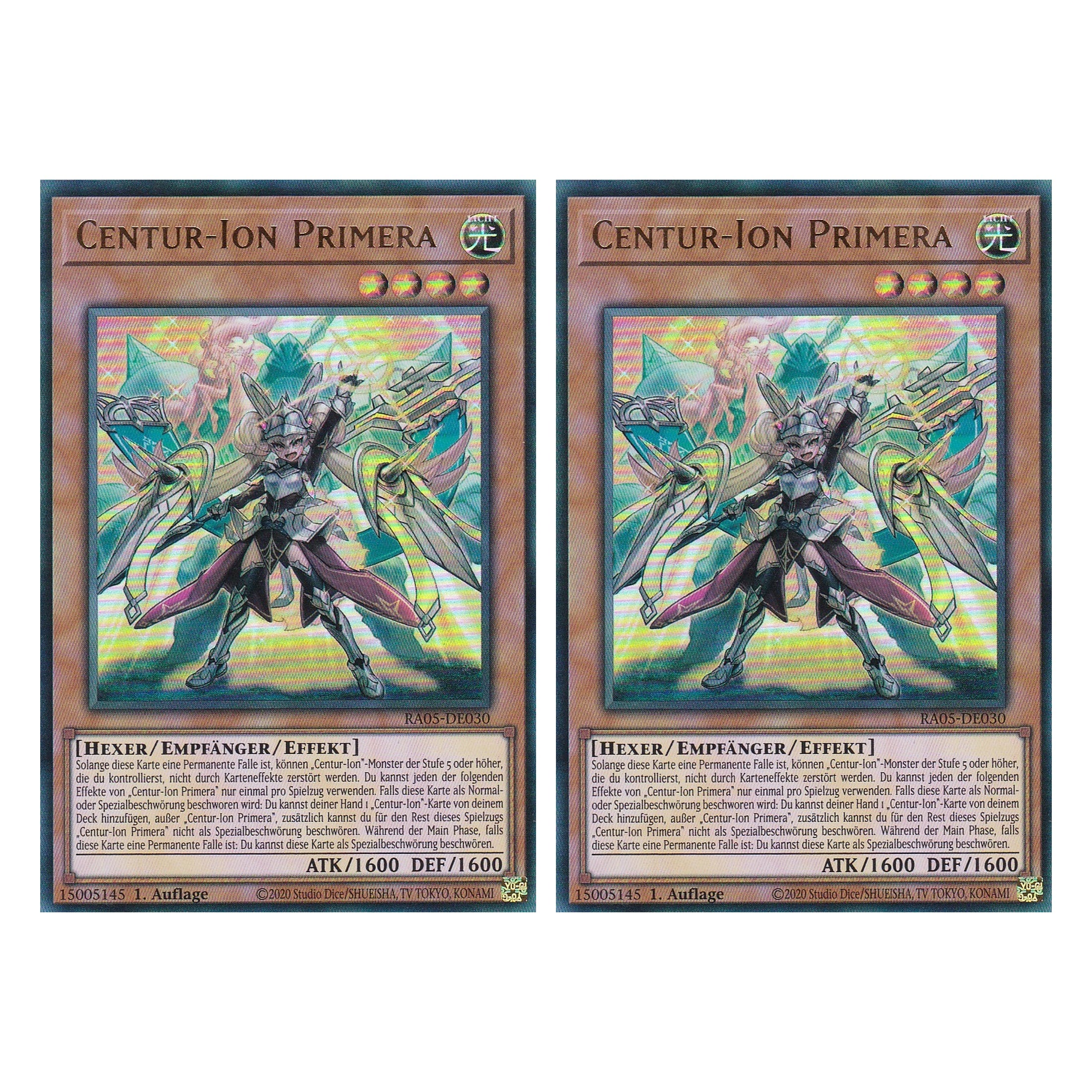 Centur-Ion Primera - RA05-DE030 - Ultra Rare - Deutsch - Rarity Collection 5 - Yugioh - Duo Set (2 Stück)