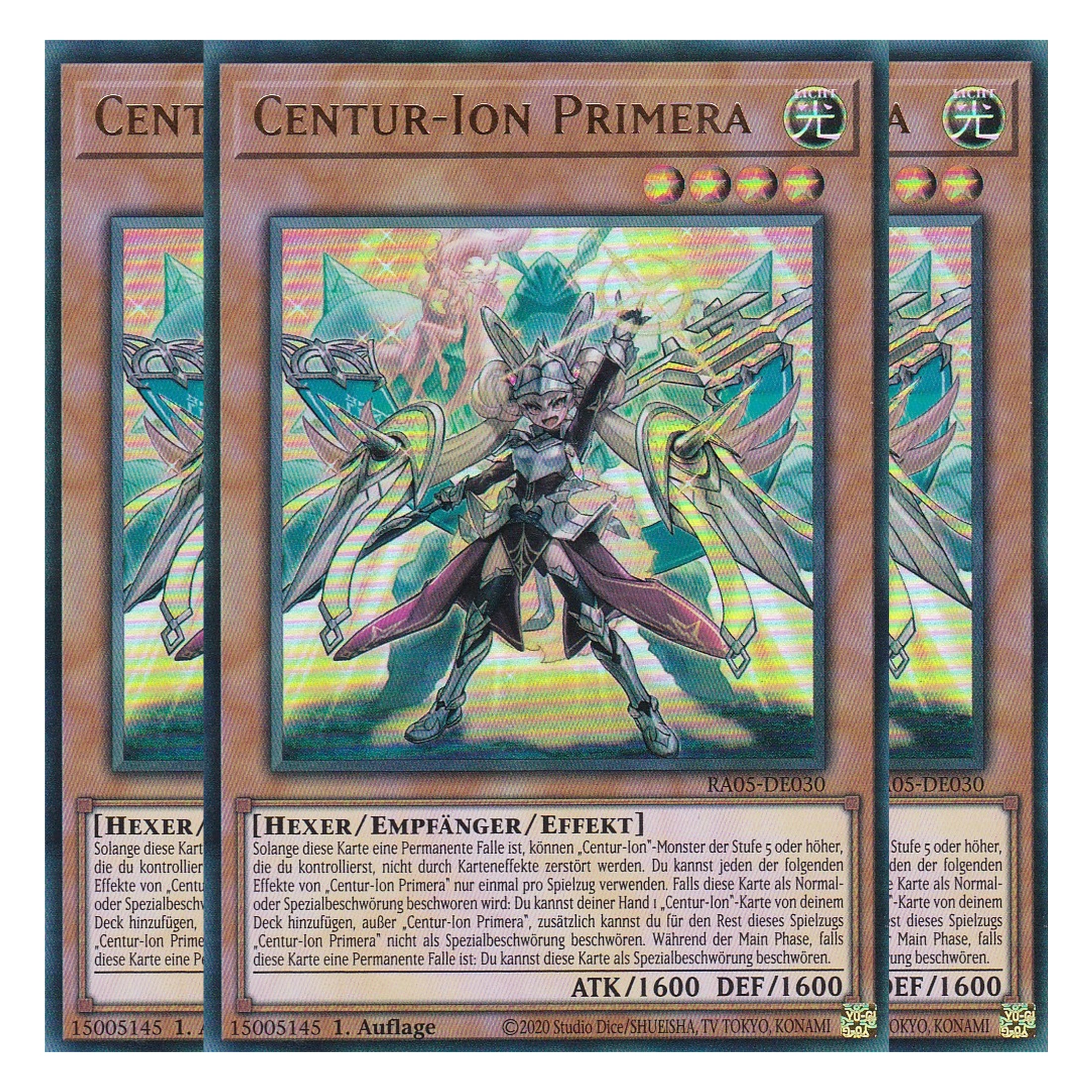 Centur-Ion Primera - RA05-DE030 - Ultra Rare - Deutsch - Rarity Collection 5 - Yugioh - Playset (3 Kopien)