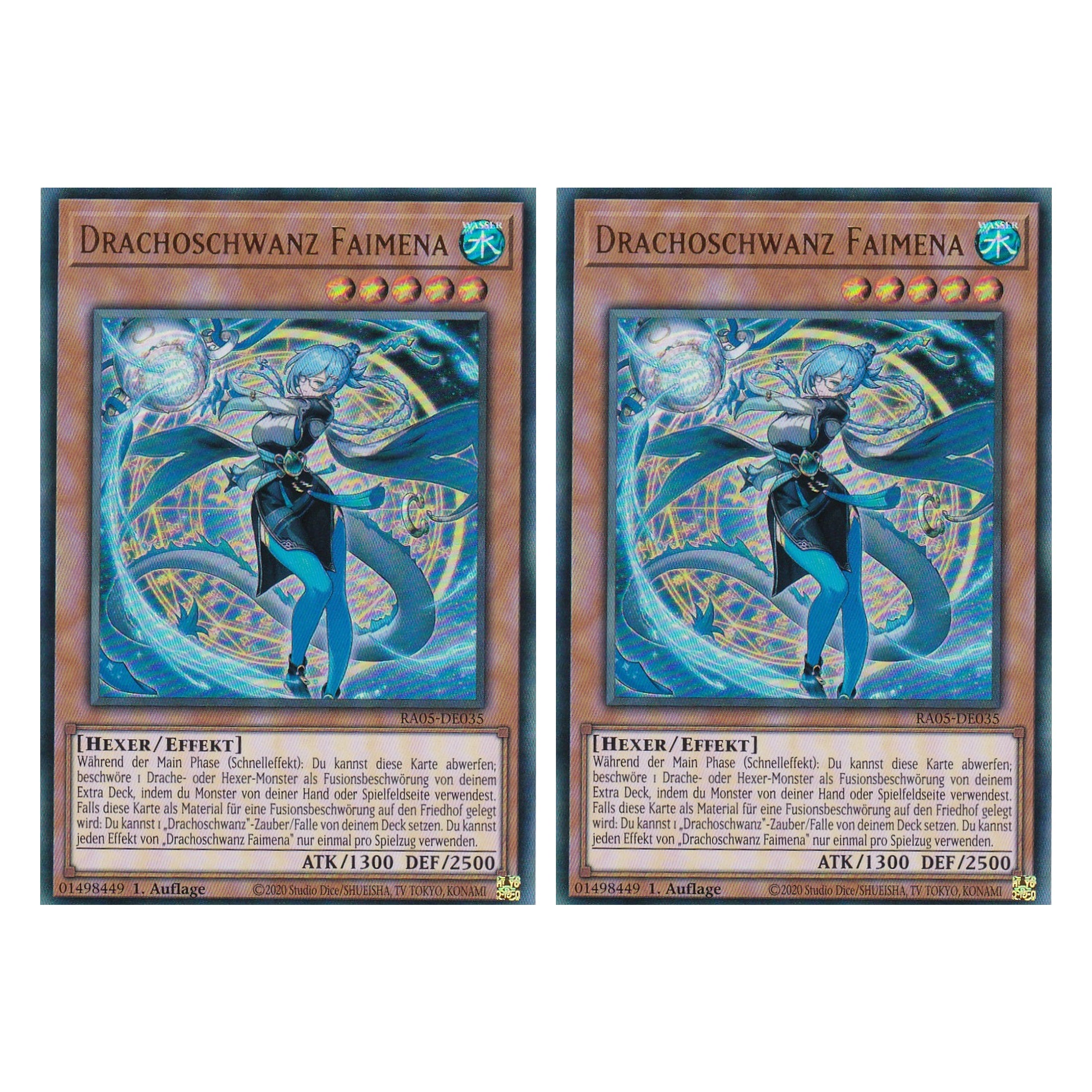 Drachoschwanz Faimena - RA05-DE035 - Ultra Rare - Deutsch - Rarity Collection 5 - Yugioh - Duo Set (2 Stück)