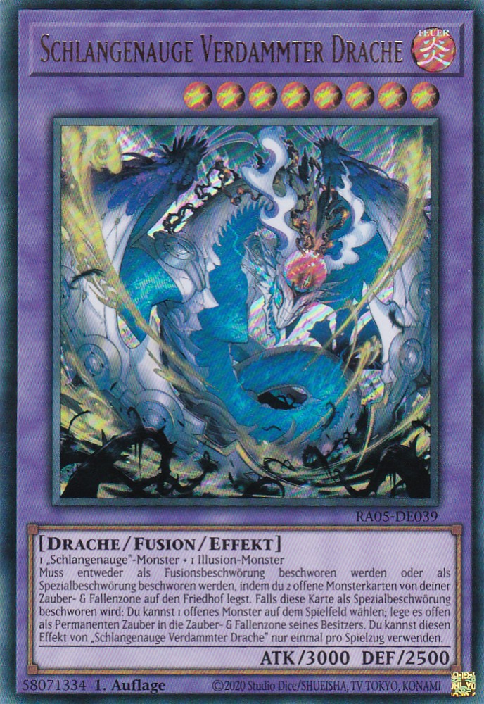 Schlangenauge Verdammter Drache - RA05-DE039 - Ultra Rare - Deutsch - Rarity Collection 5 - Yugioh