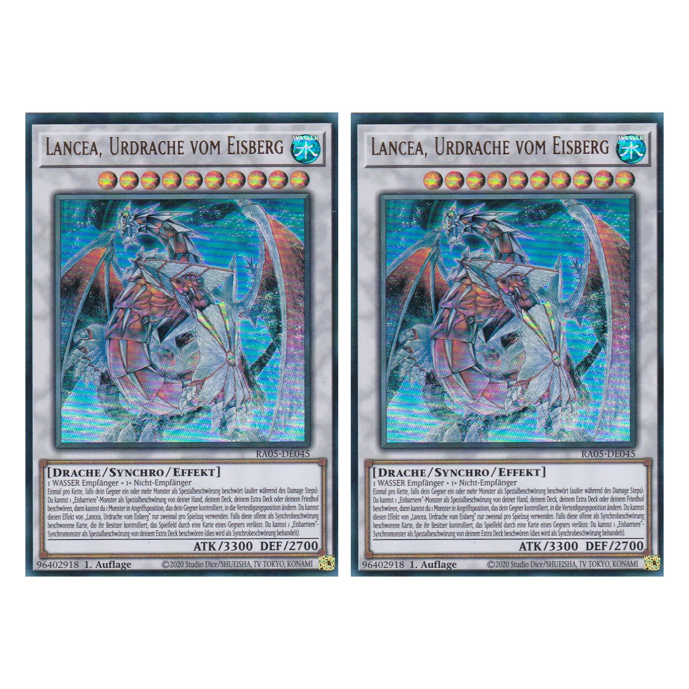 Lancea, Urdrache vom Eisberg - RA05-DE045 - Ultra Rare - Deutsch - Rarity Collection 5 - Yugioh - Duo Set (2 Stück)