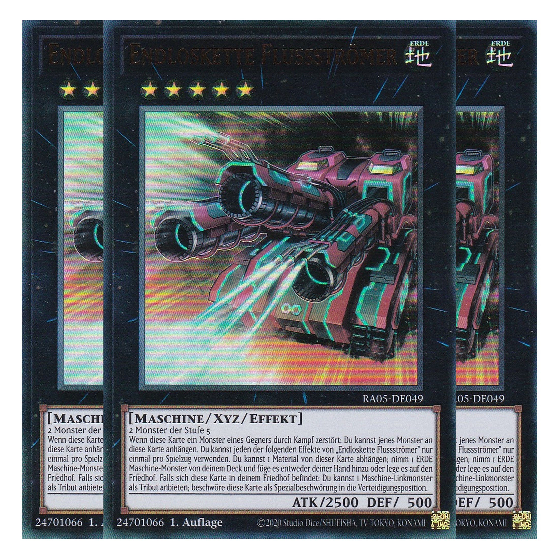 Endloskette Flussströmer - RA05-DE049 - Ultra Rare - Deutsch - Rarity Collection 5 - Yugioh - Playset (3 Kopien)