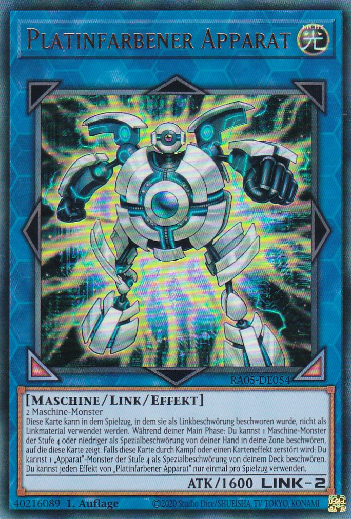 Platinfarbener Apparat - RA05-DE054 - Ultra Rare - Deutsch - Rarity Collection 5 - Yugioh
