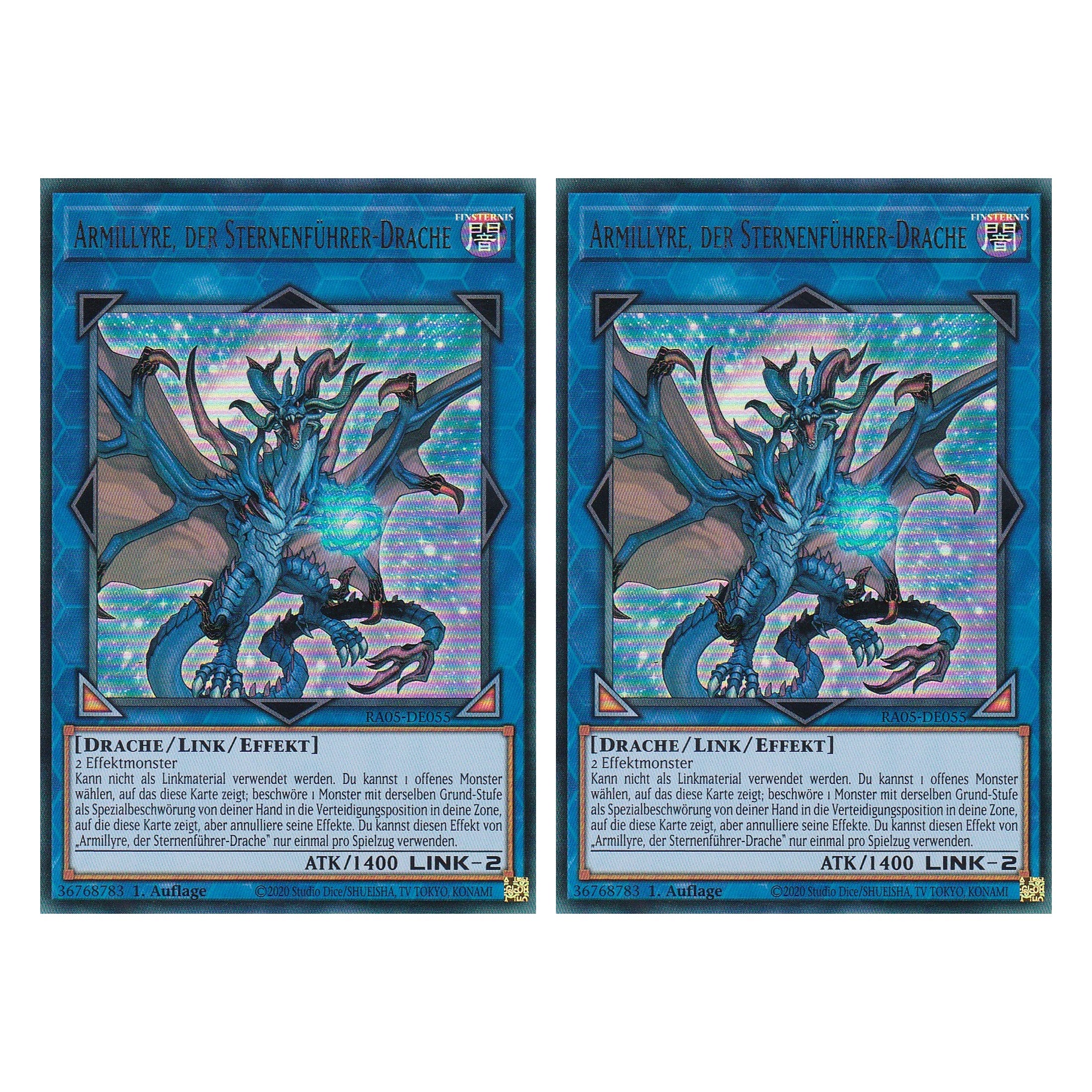 Armillyre, der Sternenführer-Drache - RA05-DE055 - Ultra Rare - Deutsch - Rarity Collection 5 - Yugioh - Duo Set (2 Stück)