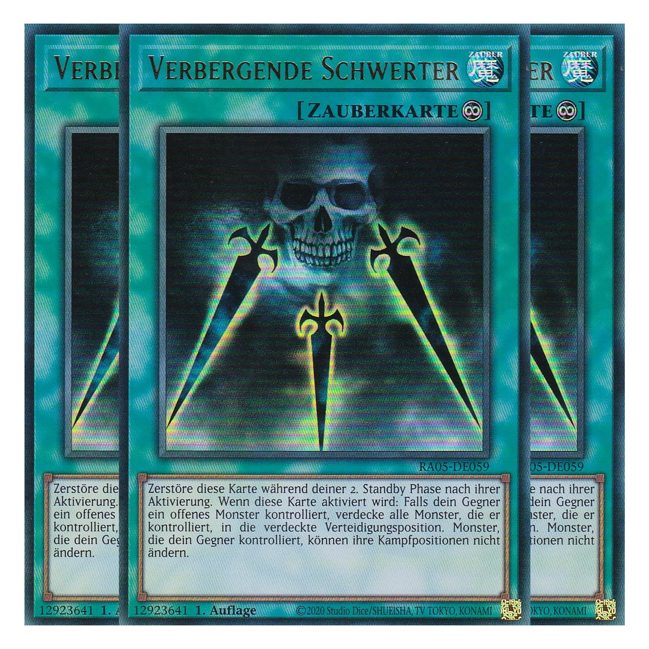 Verbergende Schwerter - RA05-DE059 - Ultra Rare - Deutsch - Rarity Collection 5 - Yugioh - Playset (3 Kopien)