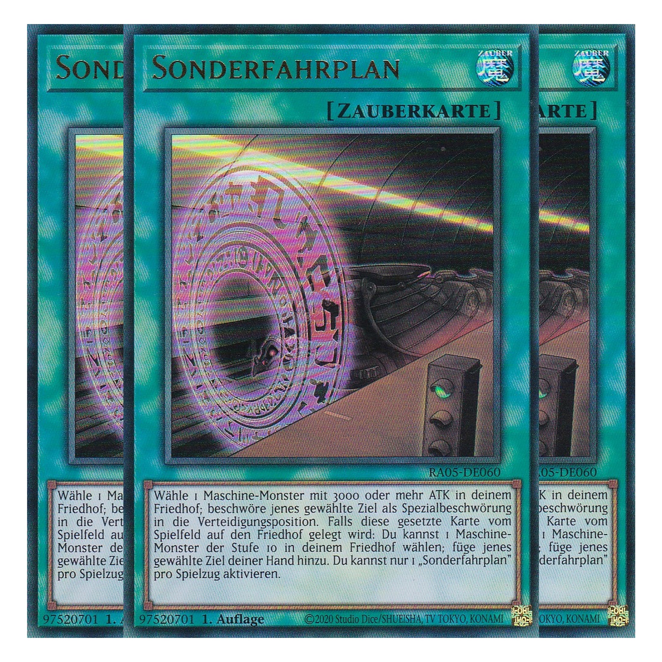 Sonderfahrplan - RA05-DE060 - Ultra Rare - Deutsch - Rarity Collection 5 - Yugioh - Playset (3 Kopien)