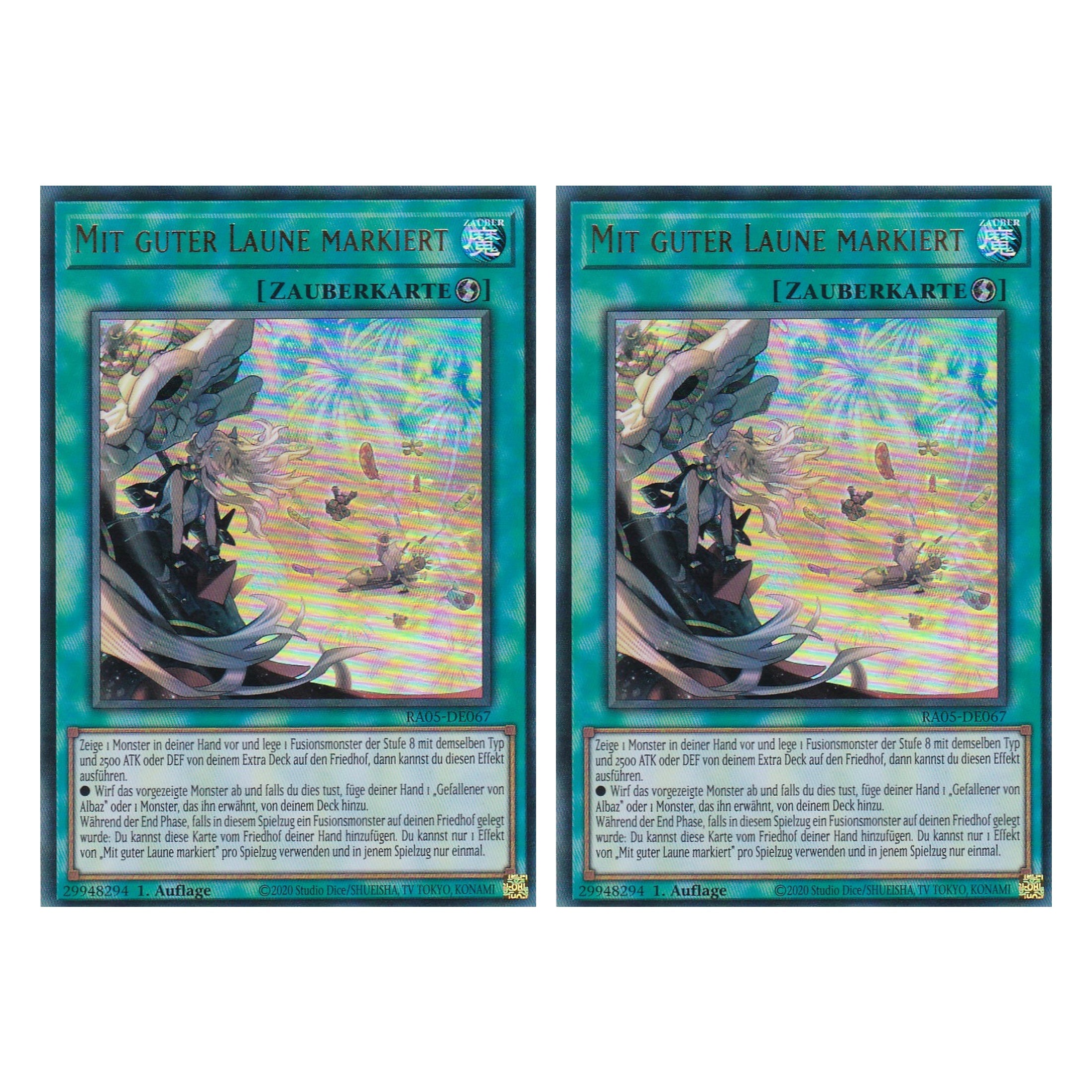 Mit guter Laune markiert - RA05-DE067 - Ultra Rare - Deutsch - Rarity Collection 5 - Yugioh - Duo Set (2 Stück)