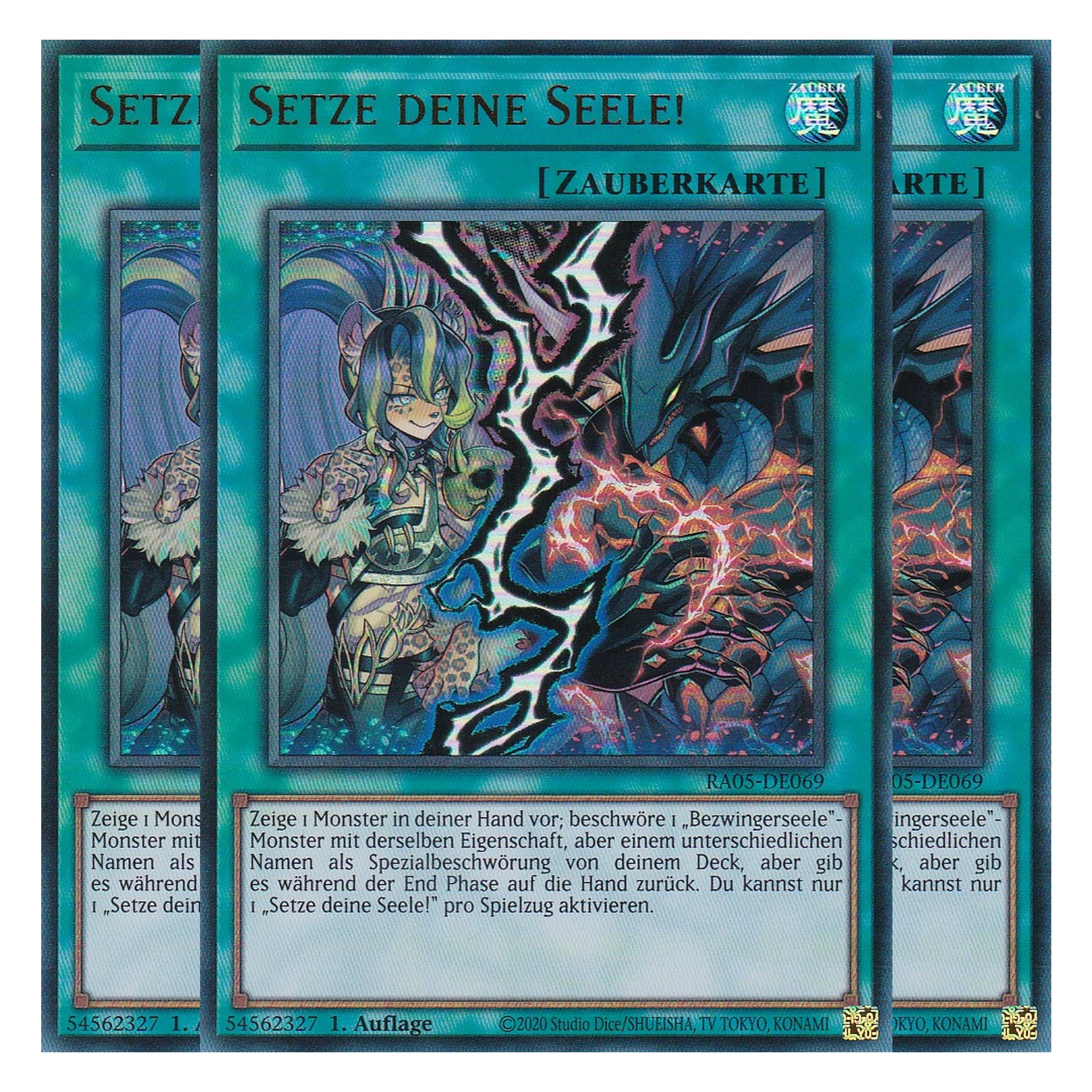 Setze deine Seele! - RA05-DE069 - Ultra Rare - Deutsch - Rarity Collection 5 - Yugioh - Playset (3 Kopien)