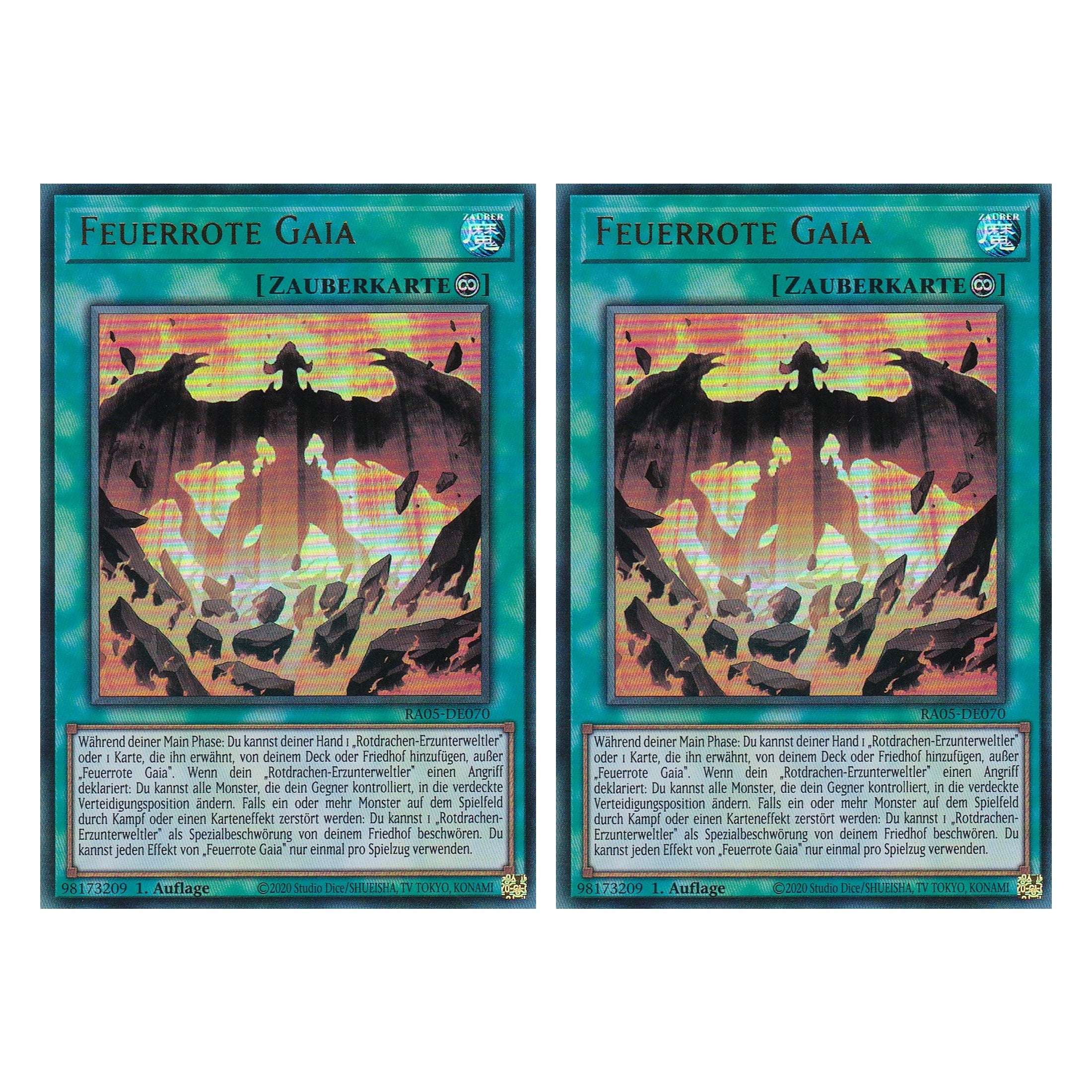 Feuerrote Gaia - RA05-DE070 - Ultra Rare - Deutsch - Rarity Collection 5 - Yugioh - Duo Set (2 Stück)