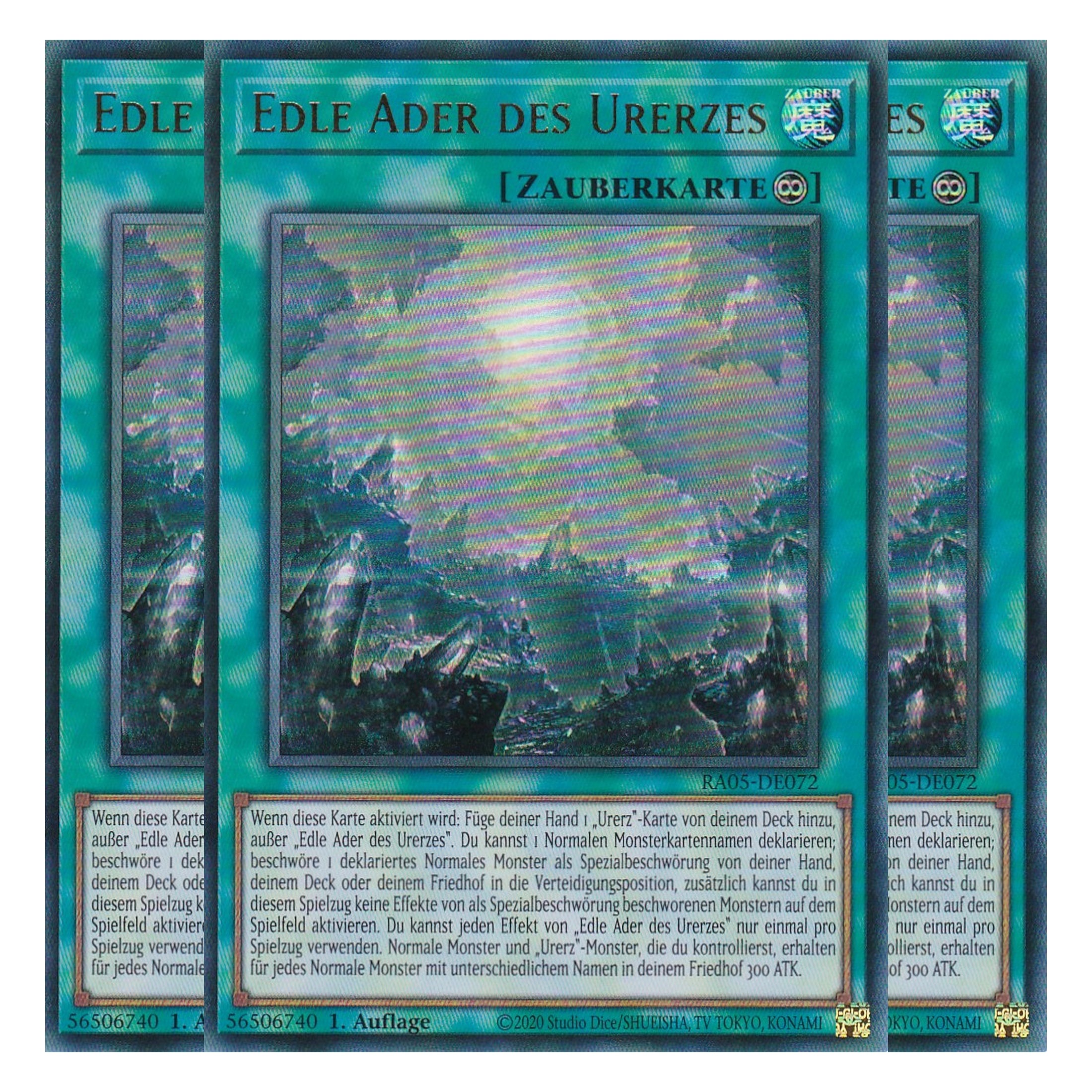 Edle Ader des Urerzes - RA05-DE072 - Ultra Rare - Deutsch - Rarity Collection 5 - Yugioh - Playset (3 Kopien)