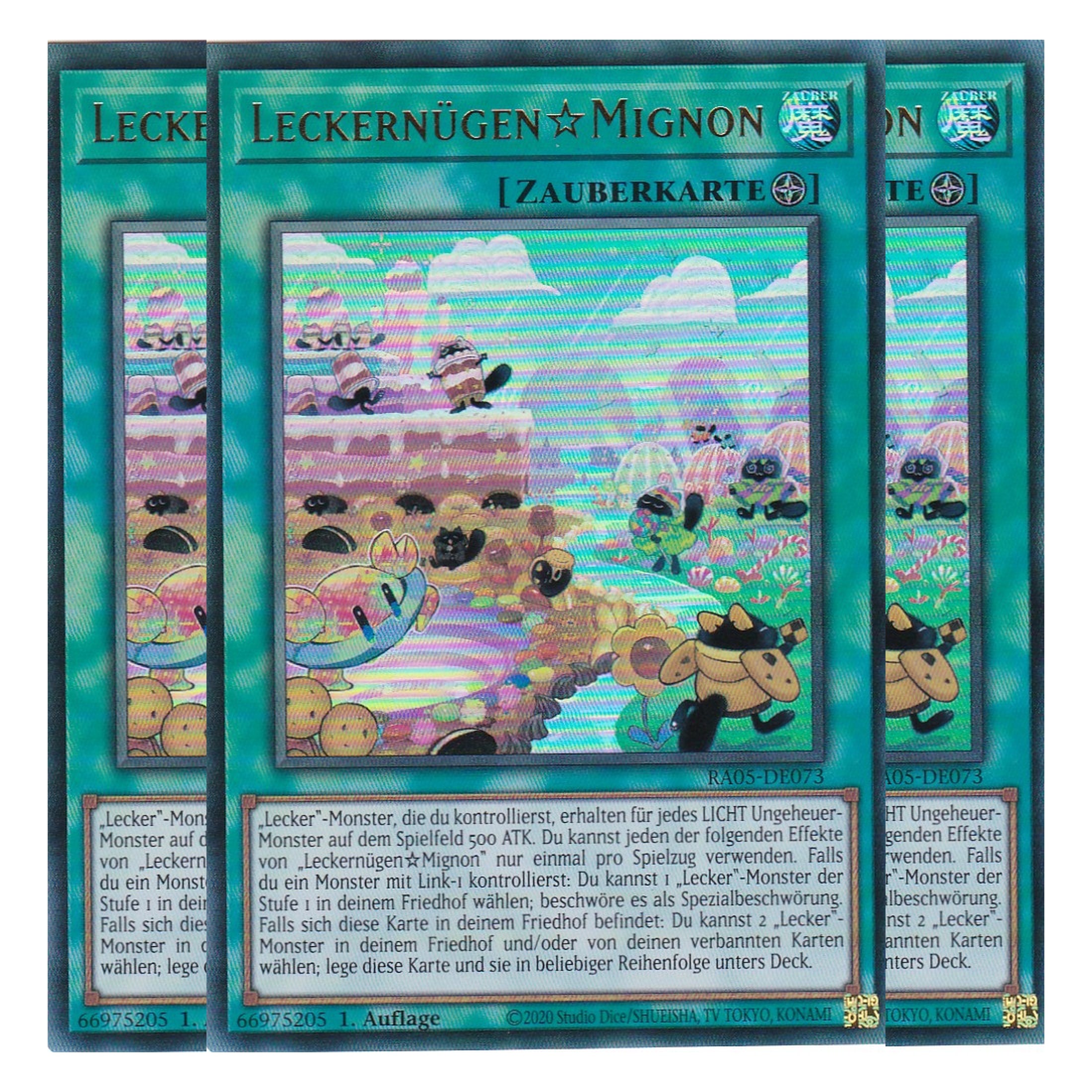 Leckernügen☆Mignon - RA05-DE073 - Ultra Rare - Deutsch - Rarity Collection 5 - Yugioh - Playset (3 Kopien)
