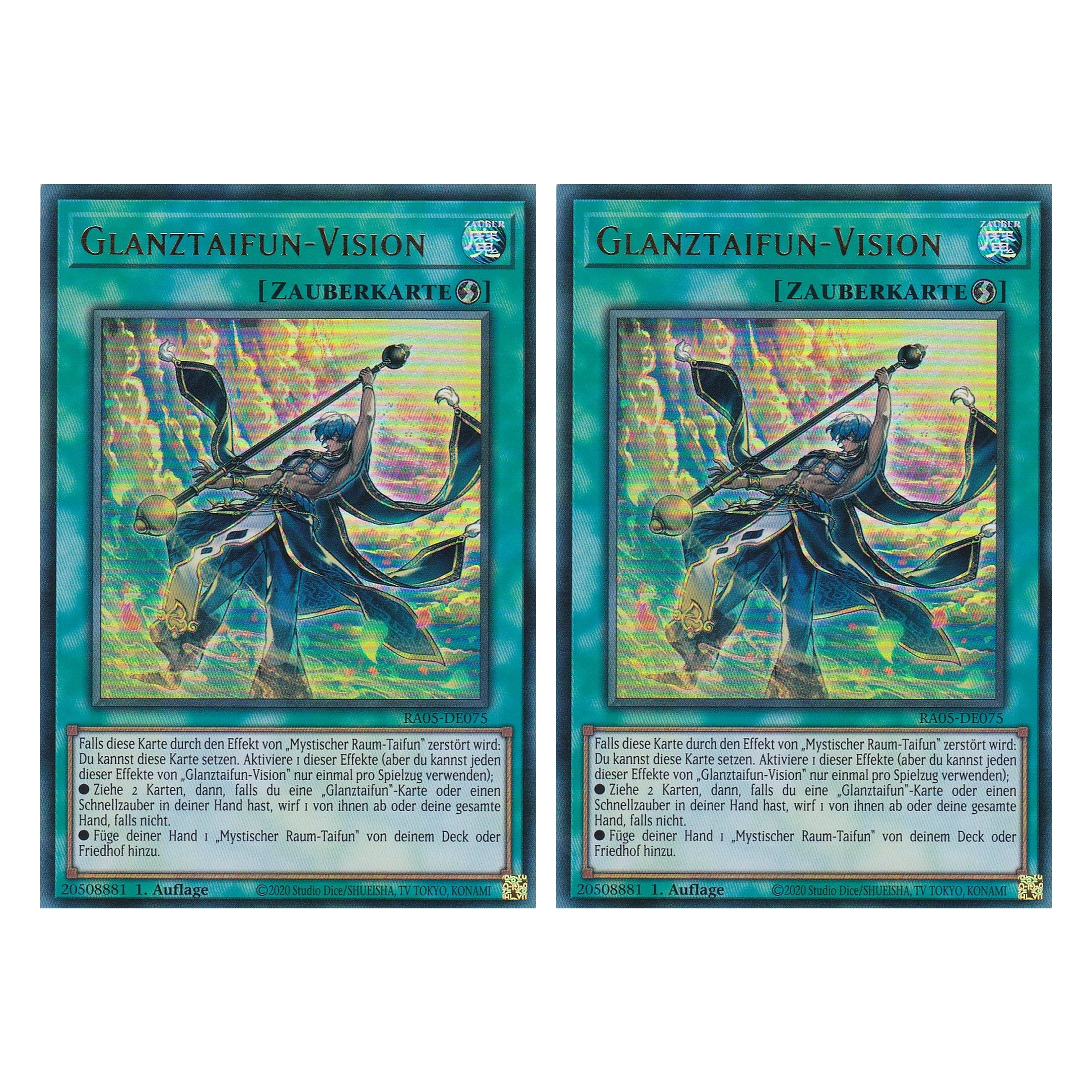 Glanztaifun-Vision - RA05-DE075 - Ultra Rare - Deutsch - Rarity Collection 5 - Yugioh - Duo Set (2 Stück)