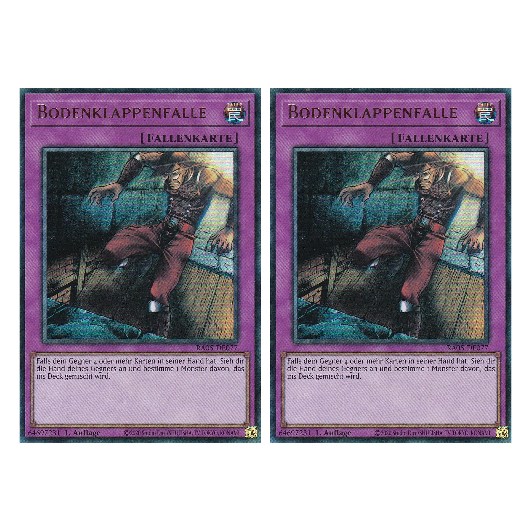 Bodenklappenfalle - RA05-DE077 - Ultra Rare - Deutsch - Rarity Collection 5 - Yugioh - Duo Set (2 Stück)