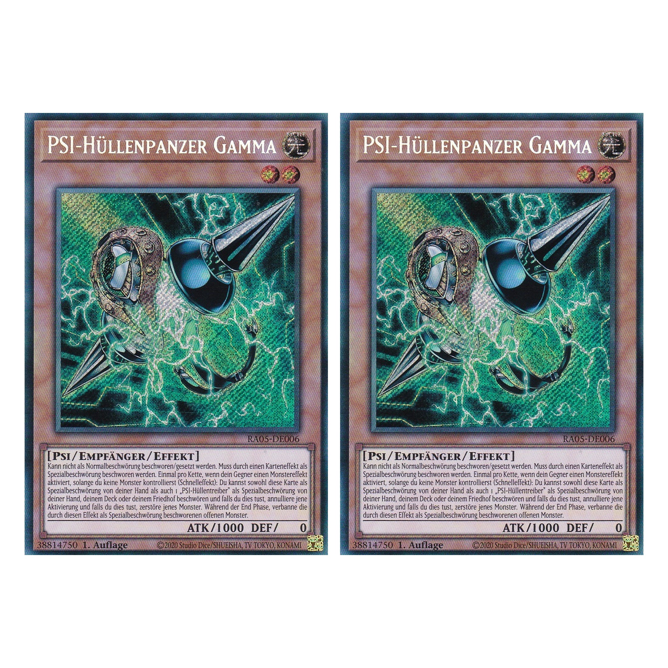 PSI-Hüllenpanzer Gamma - RA05-DE006 - Secret Rare - Deutsch - Rarity Collection 5 - Yugioh - Duo Set (2 Stück)