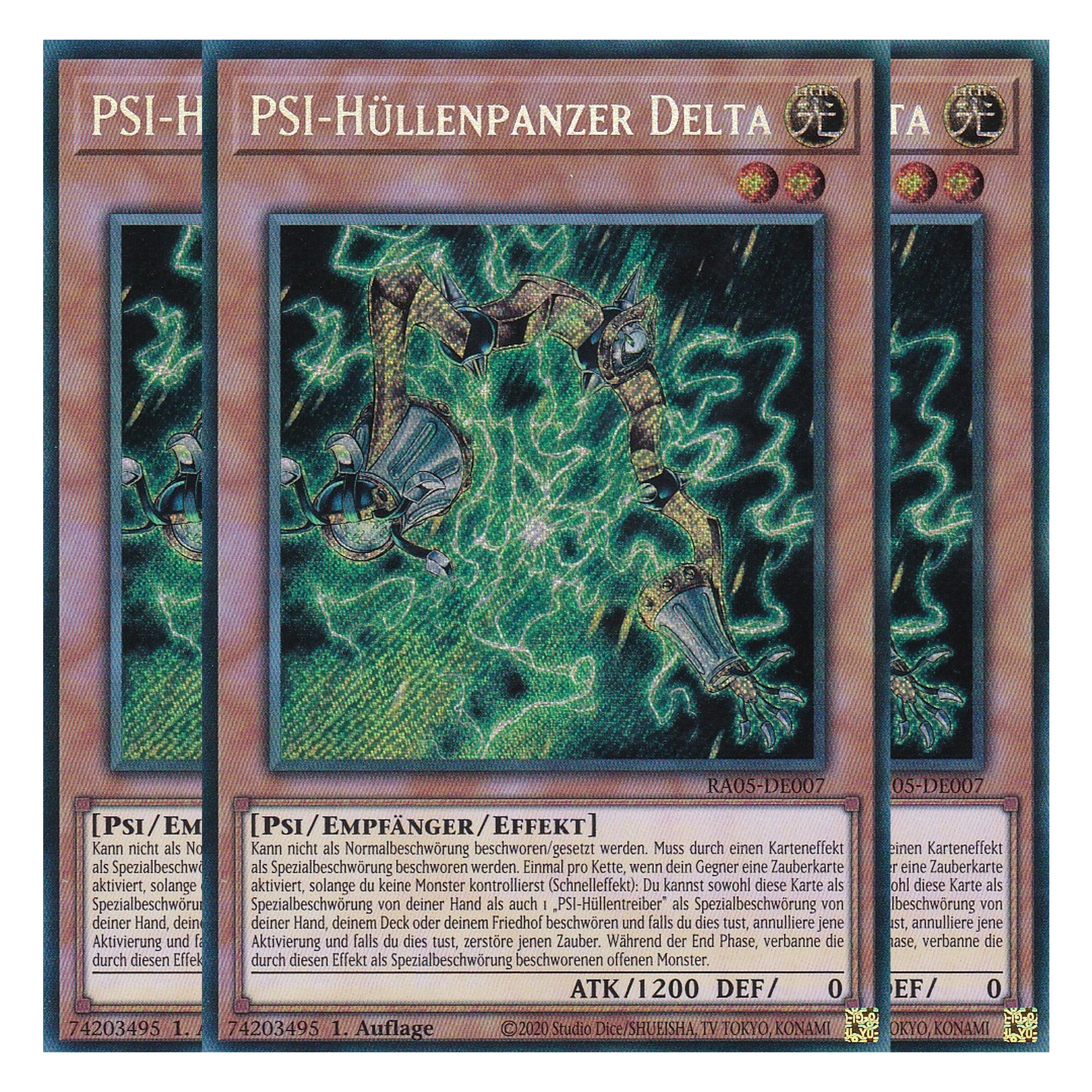 PSI-Hüllenpanzer Delta - RA05-DE007 - Secret Rare - Deutsch - Rarity Collection 5 - Yugioh - Playset (3 Kopien)