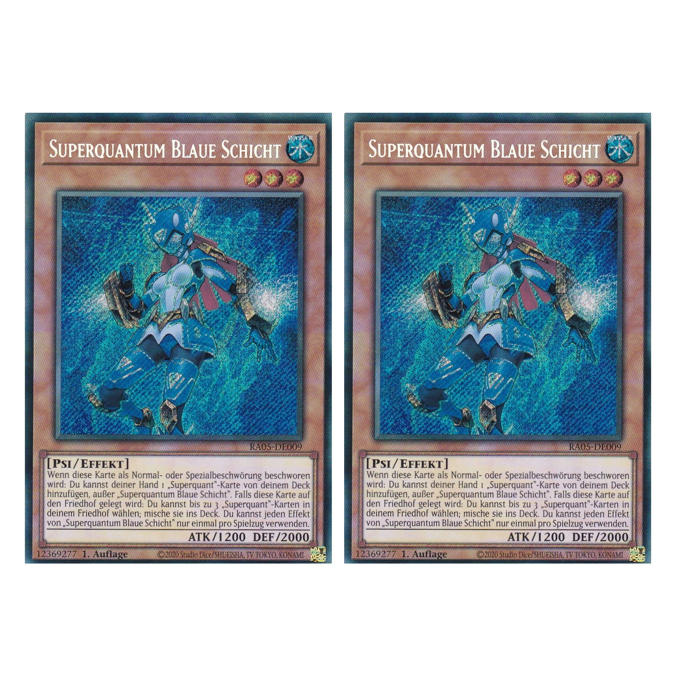 Superquantum Blaue Schicht - RA05-DE009 - Secret Rare - Deutsch - Rarity Collection 5 - Yugioh - Duo Set (2 Stück)
