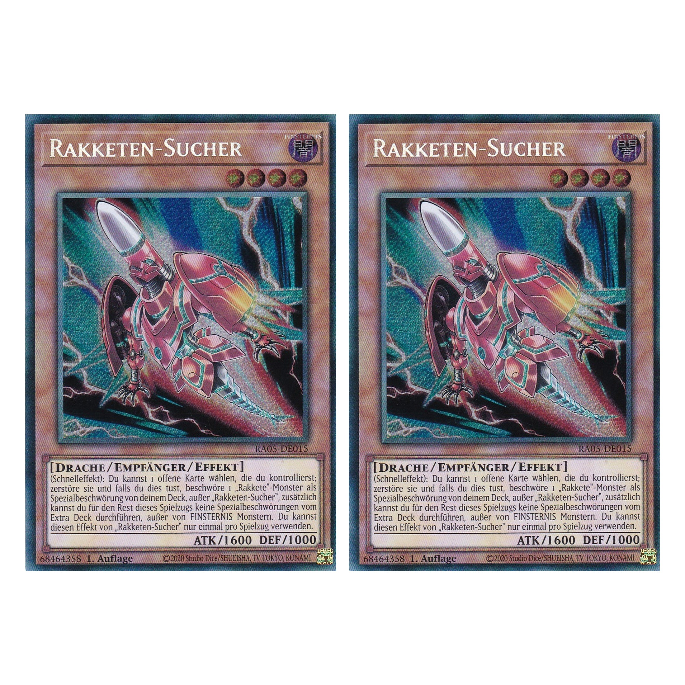 Rakketen-Sucher - RA05-DE015 - Secret Rare - Deutsch - Rarity Collection 5 - Yugioh - Duo Set (2 Stück)