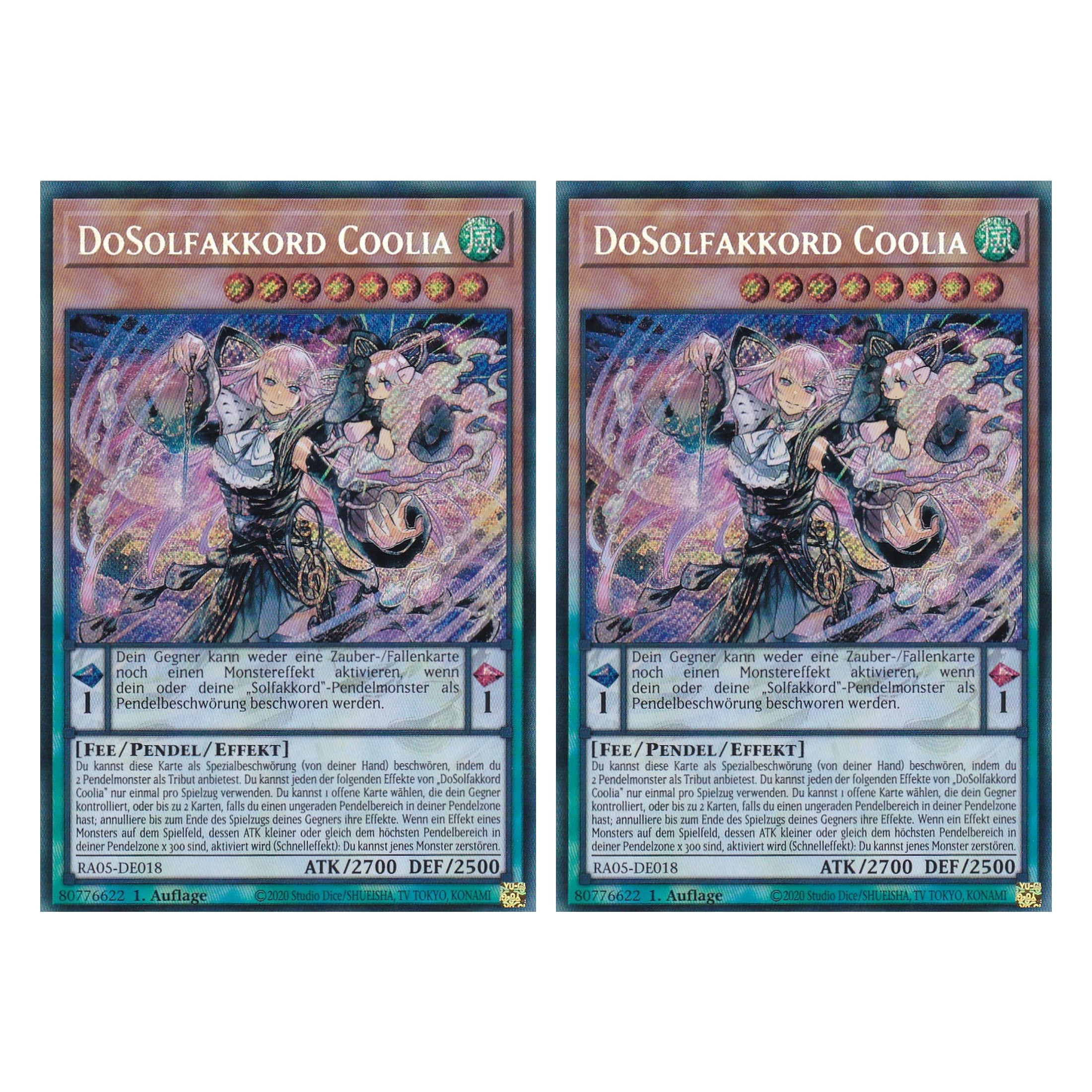 DoSolfakkord Coolia - RA05-DE018 - Secret Rare - Deutsch - Rarity Collection 5 - Yugioh - Duo Set (2 Stück)