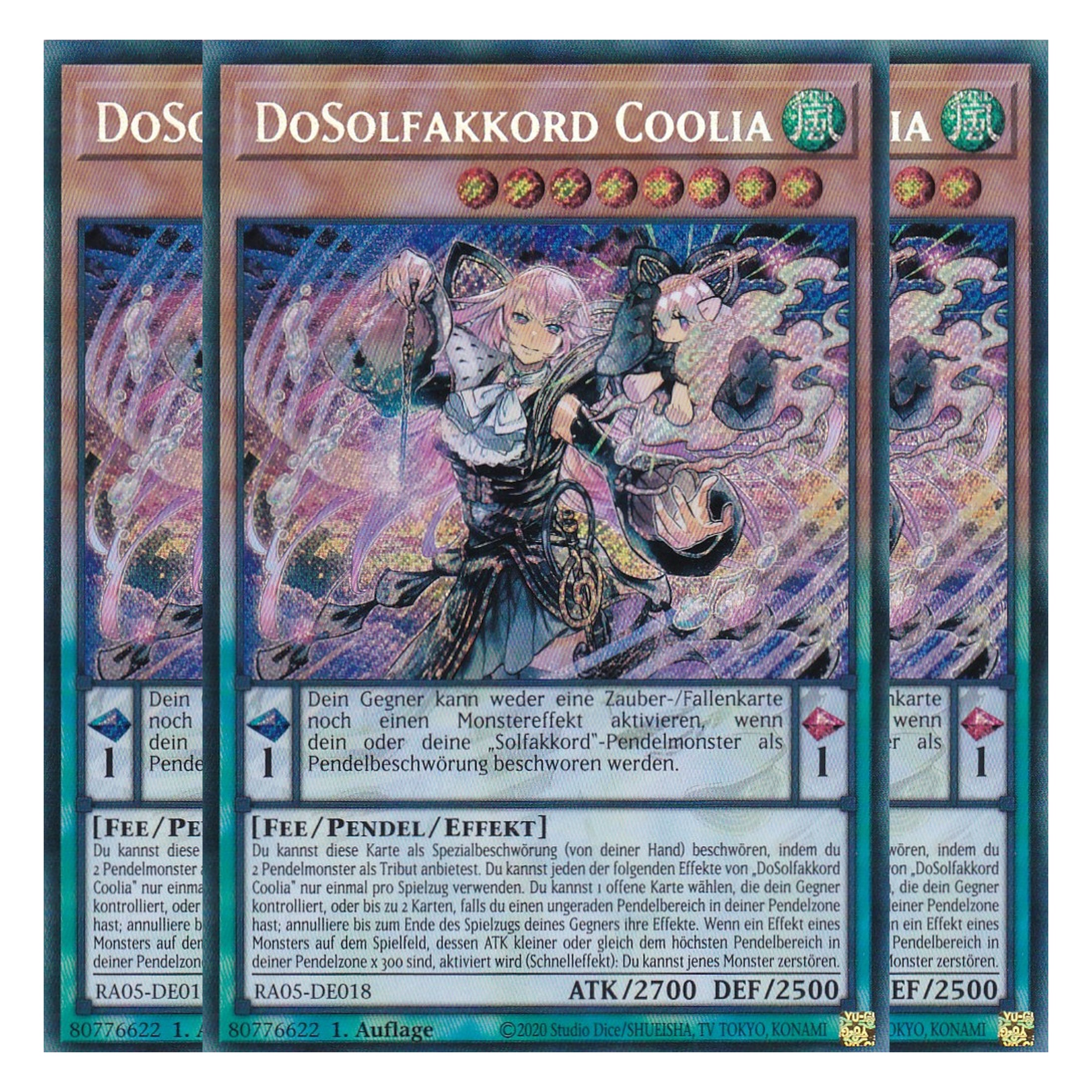 DoSolfakkord Coolia - RA05-DE018 - Secret Rare - Deutsch - Rarity Collection 5 - Yugioh - Playset (3 Kopien)