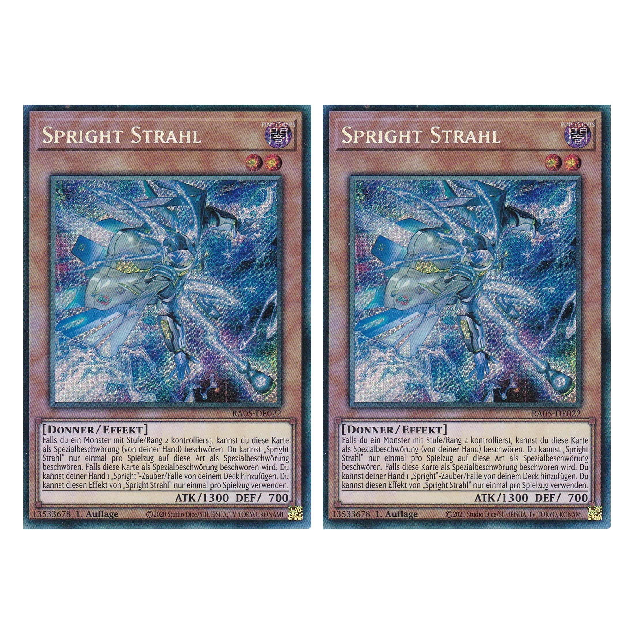 Spright Strahl - RA05-DE022 - Secret Rare - Deutsch - Rarity Collection 5 - Yugioh - Duo Set (2 Stück)