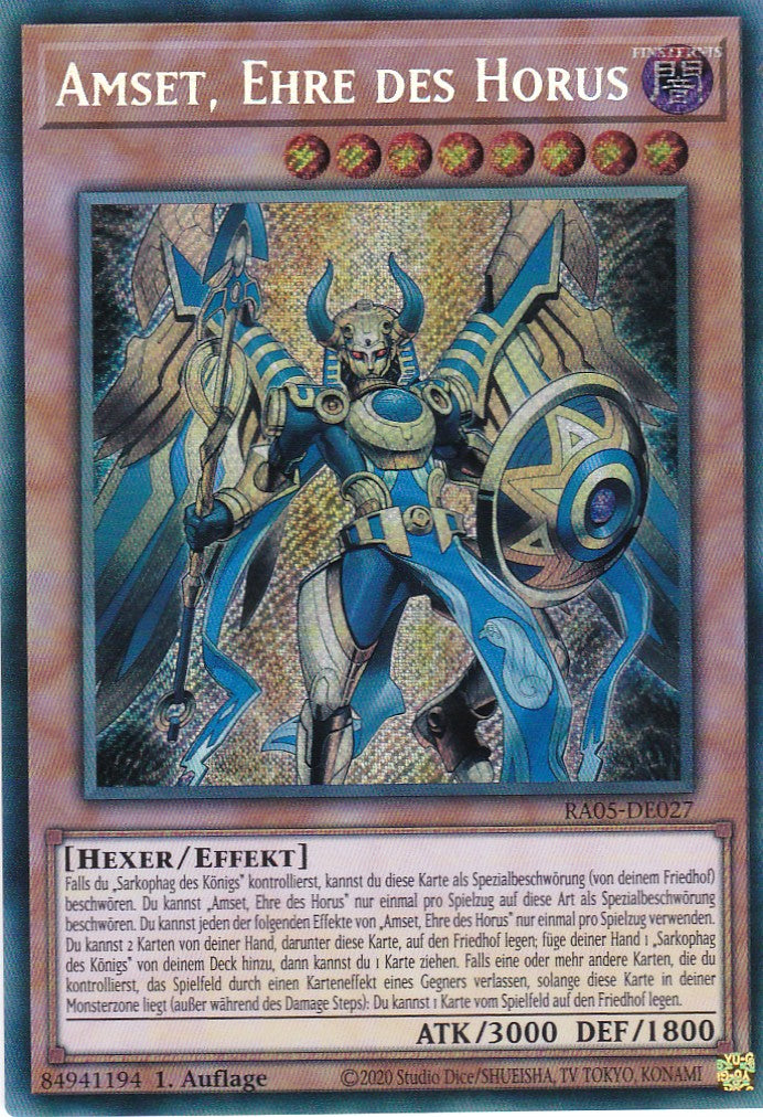 Amset, Ehre des Horus - RA05-DE027 - Secret Rare - Deutsch - Rarity Collection 5 - Yugioh