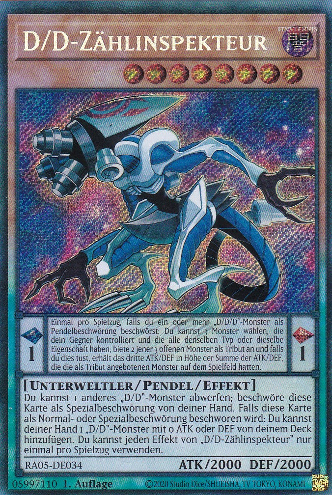 D/D-Zählinspekteur - RA05-DE034 - Secret Rare - Deutsch - Rarity Collection 5 - Yugioh