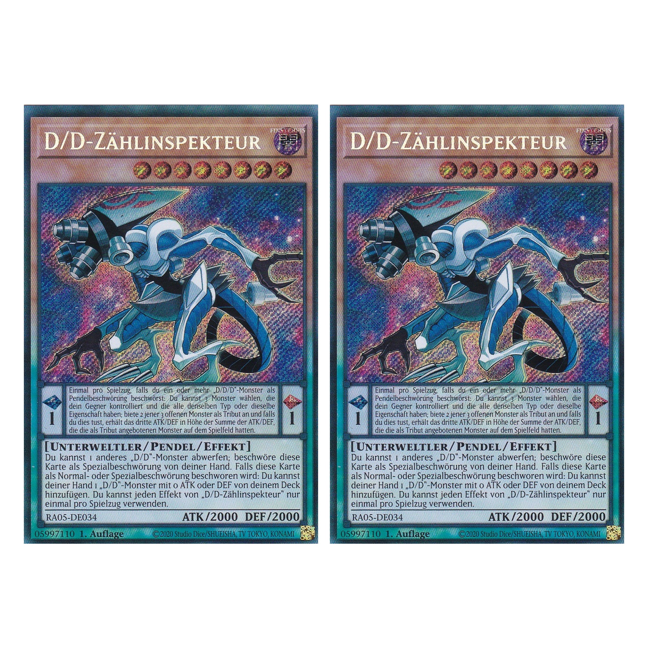 D/D-Zählinspekteur - RA05-DE034 - Secret Rare - Deutsch - Rarity Collection 5 - Yugioh - Duo Set (2 Stück)