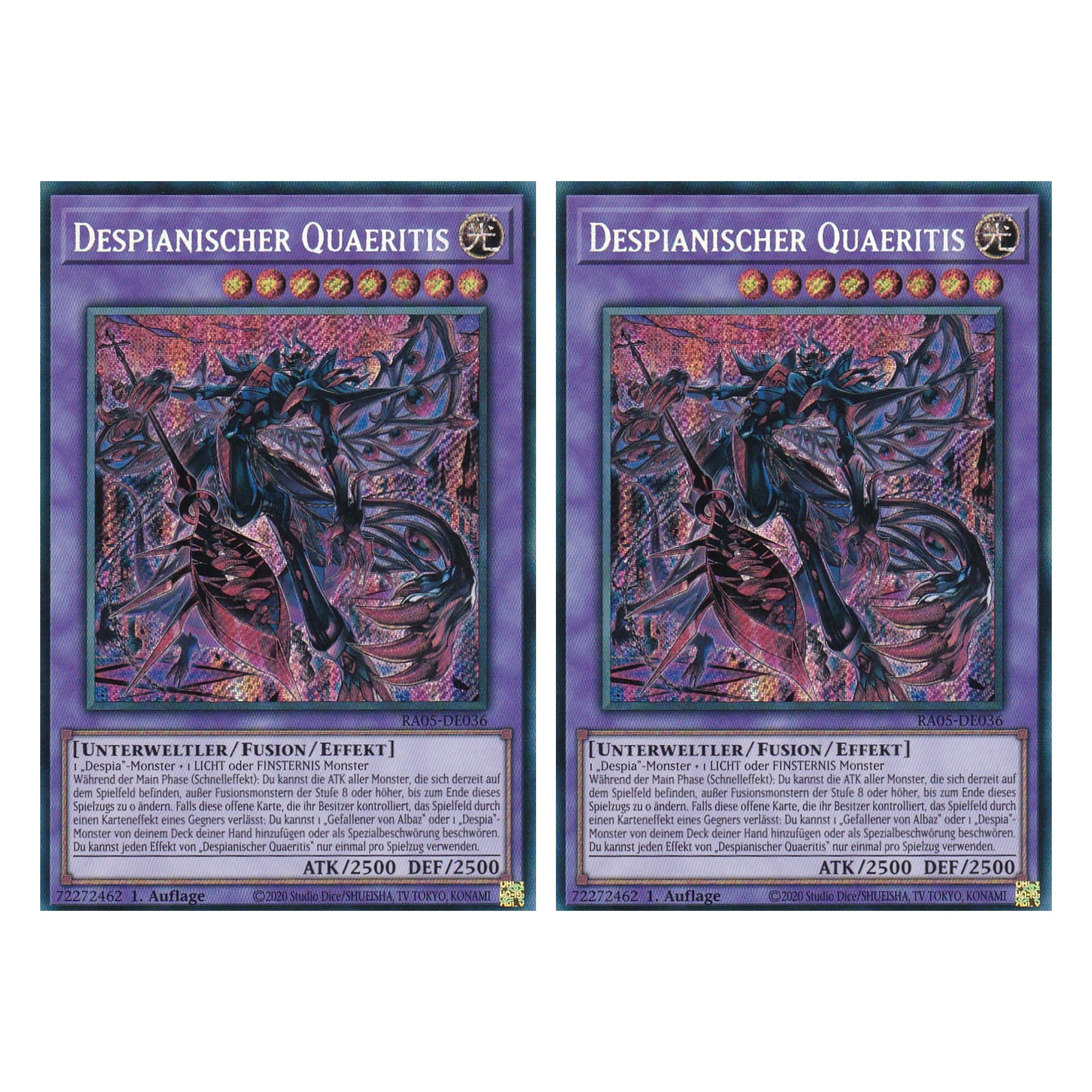 Despianischer Quaeritis - RA05-DE036 - Secret Rare - Deutsch - Rarity Collection 5 - Yugioh - Duo Set (2 Stück)