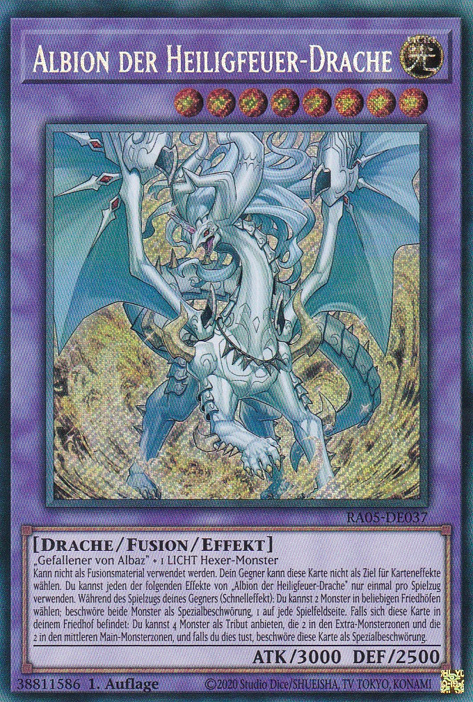 Albion der Heiligfeuer-Drache - RA05-DE037 - Secret Rare - Deutsch - Rarity Collection 5 - Yugioh