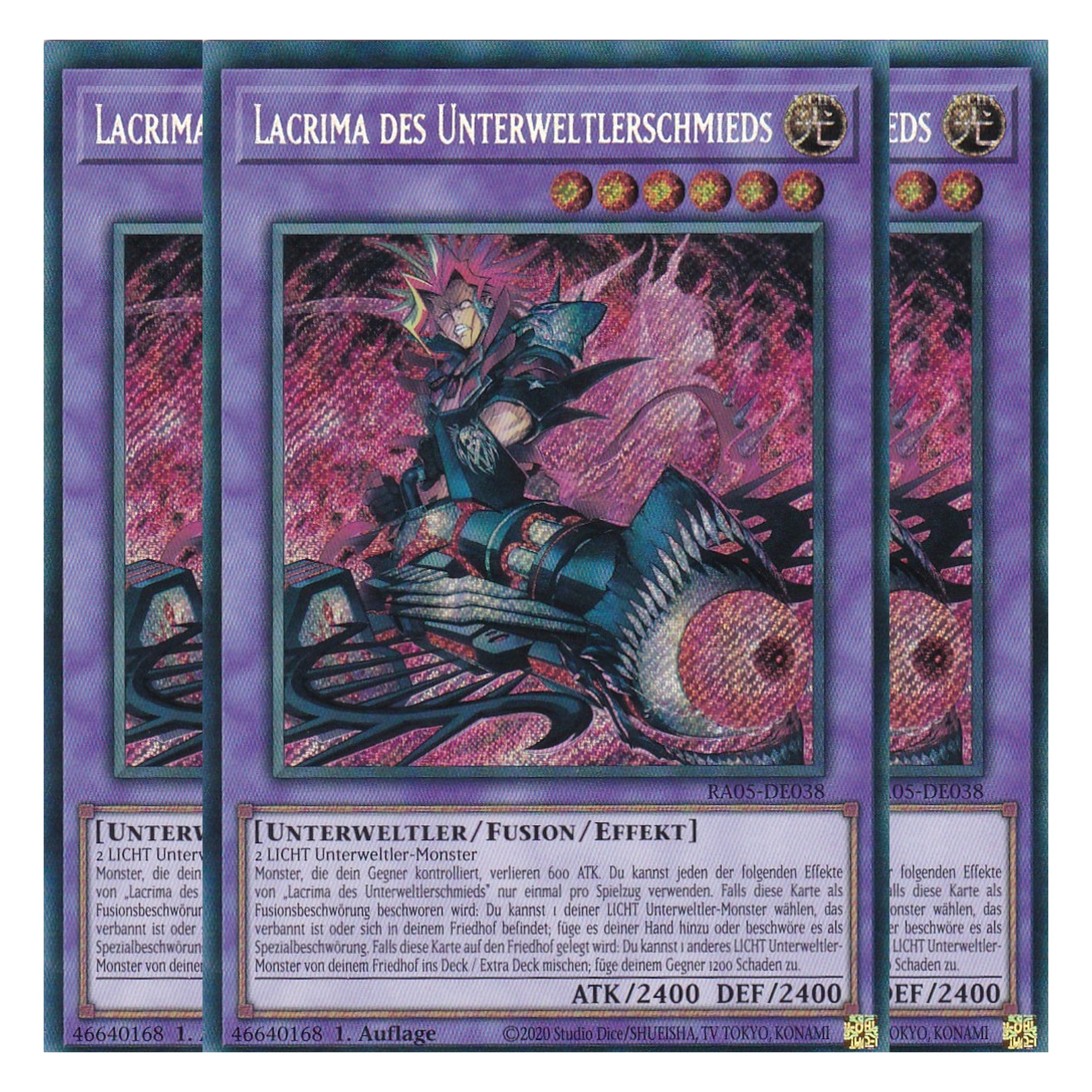 Lacrima des Unterweltlerschmieds - RA05-DE038 - Secret Rare - Deutsch - Rarity Collection 5 - Yugioh - Playset (3 Kopien)