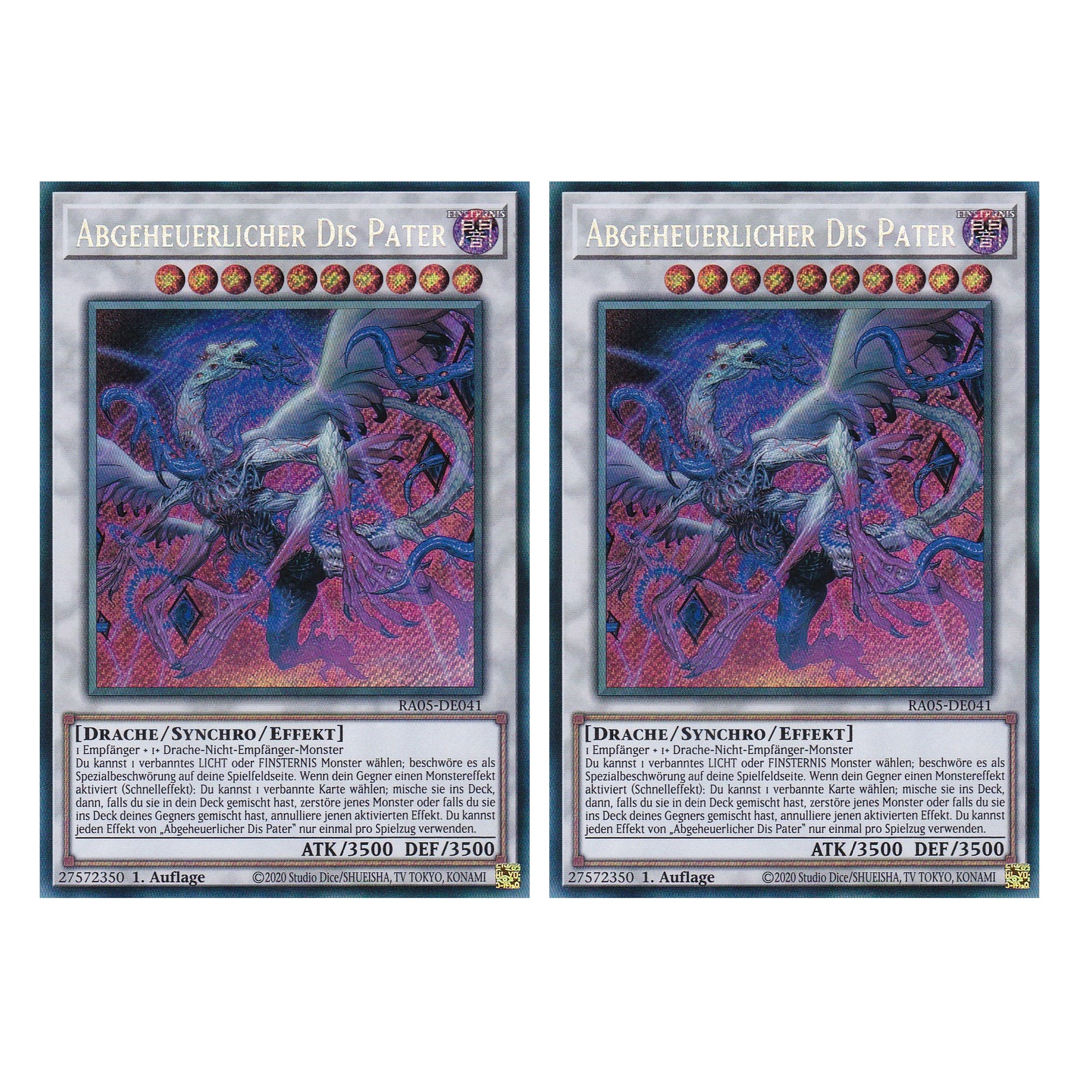 Abgeheuerlicher Dis Pater - RA05-DE041 - Secret Rare - Deutsch - Rarity Collection 5 - Yugioh - Duo Set (2 Stück)