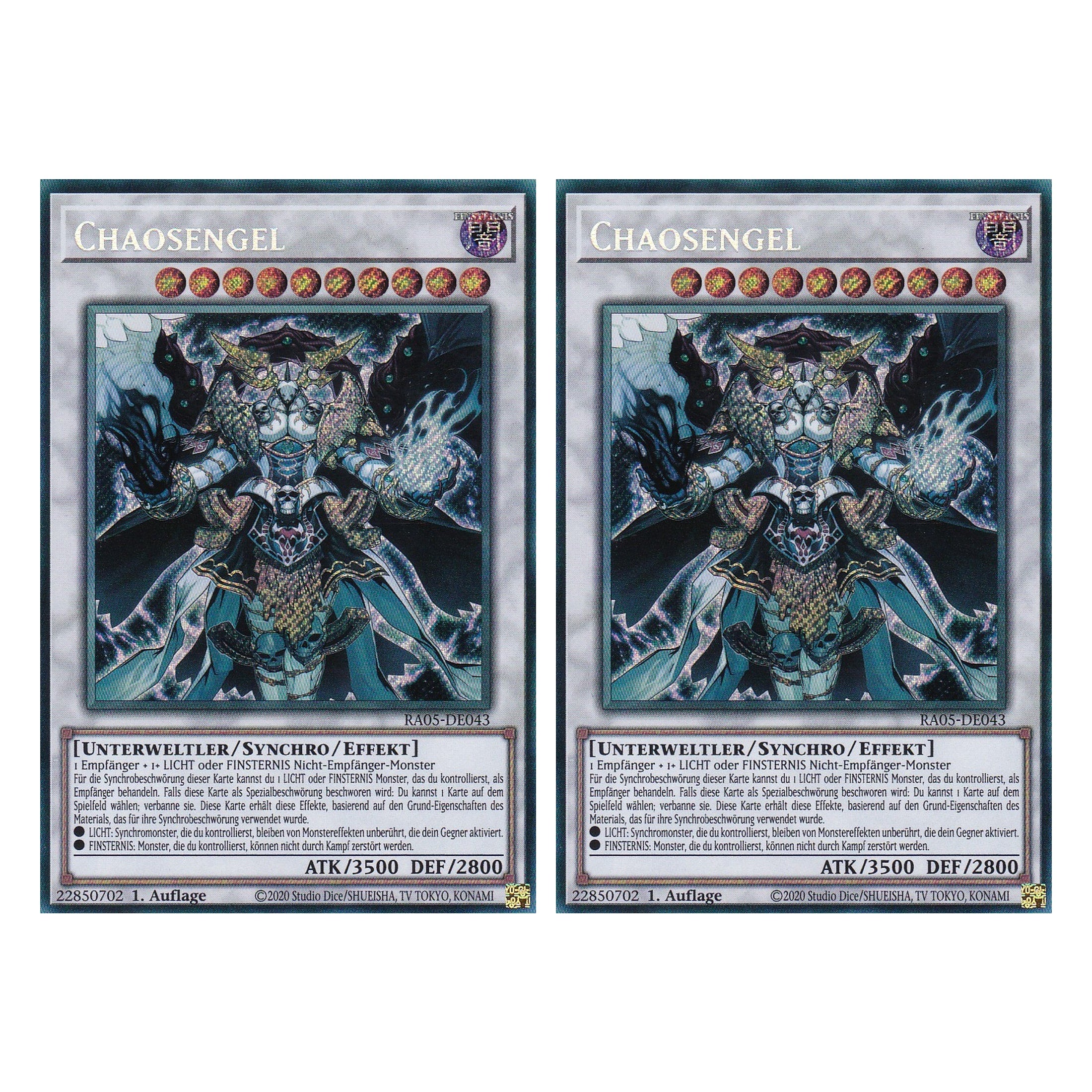 Chaosengel - RA05-DE043 - Secret Rare - Deutsch - Rarity Collection 5 - Yugioh - Duo Set (2 Stück)