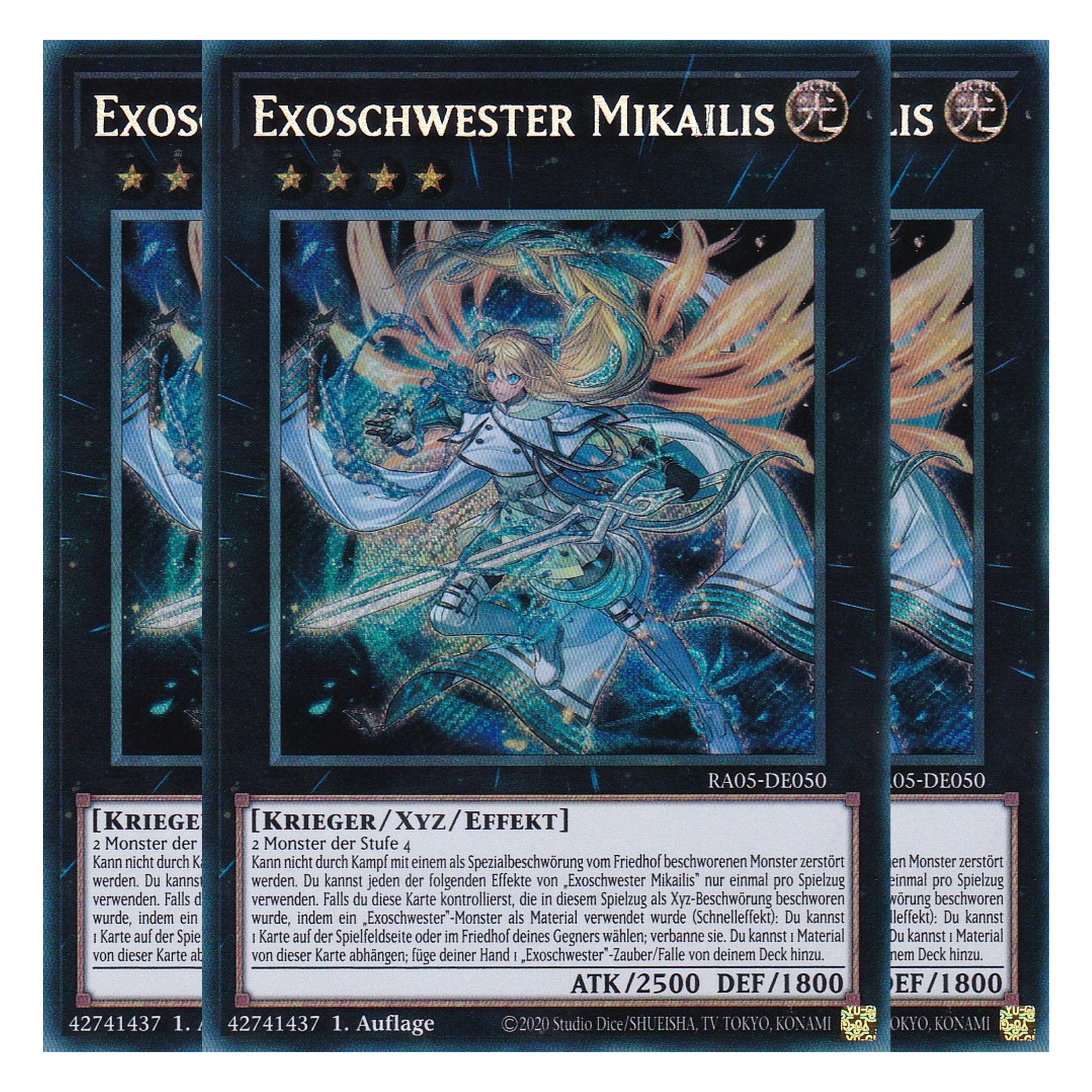 Exoschwester Mikailis - RA05-DE050 - Secret Rare - Deutsch - Rarity Collection 5 - Yugioh - Playset (3 Kopien)