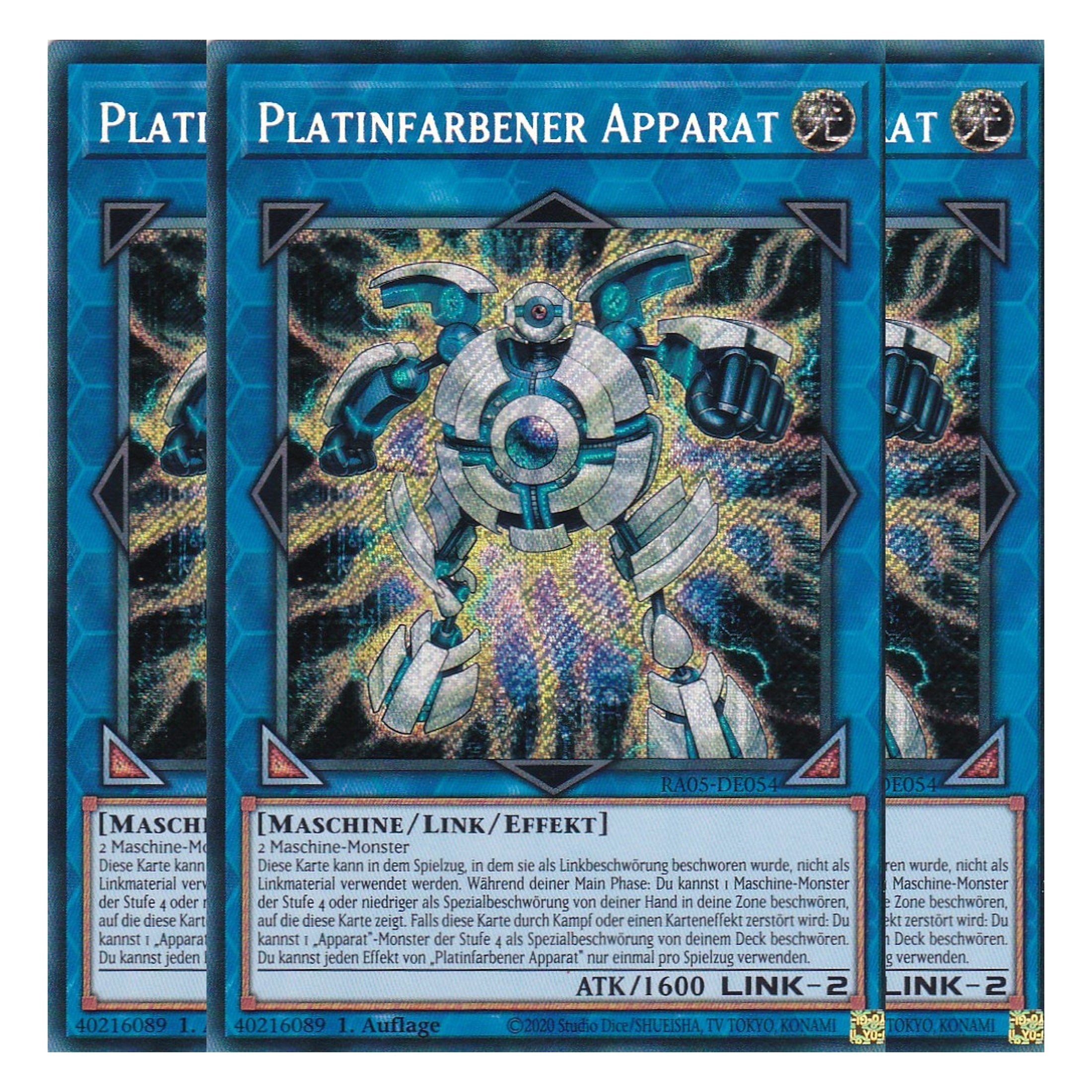 Platinfarbener Apparat - RA05-DE054 - Secret Rare - Deutsch - Rarity Collection 5 - Yugioh - Playset (3 Kopien)