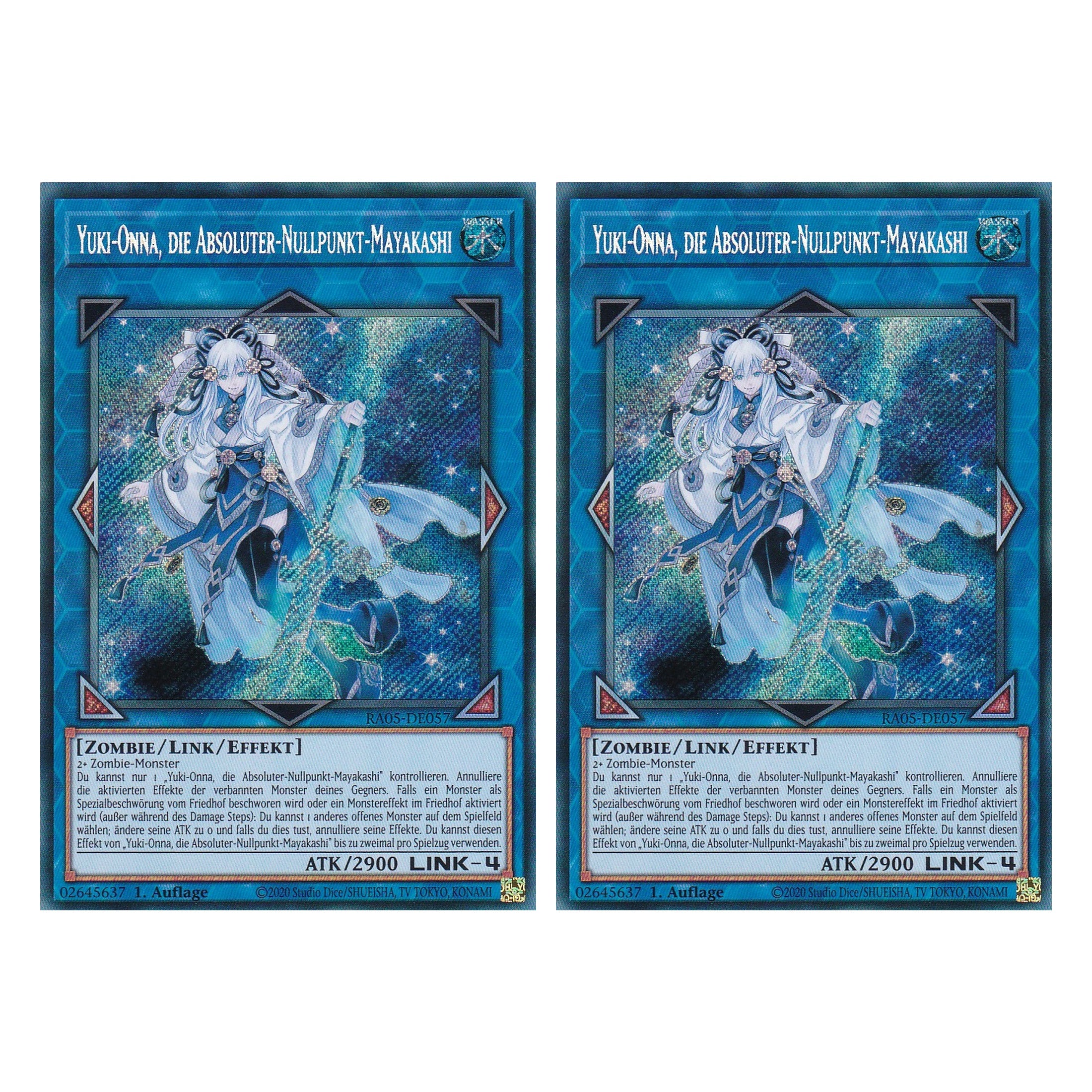 Yuki-Onna, die Absoluter-Nullpunkt-Mayakashi - RA05-DE057 - Secret Rare - Deutsch - Rarity Collection 5 - Yugioh - Duo Set (2 Stück)